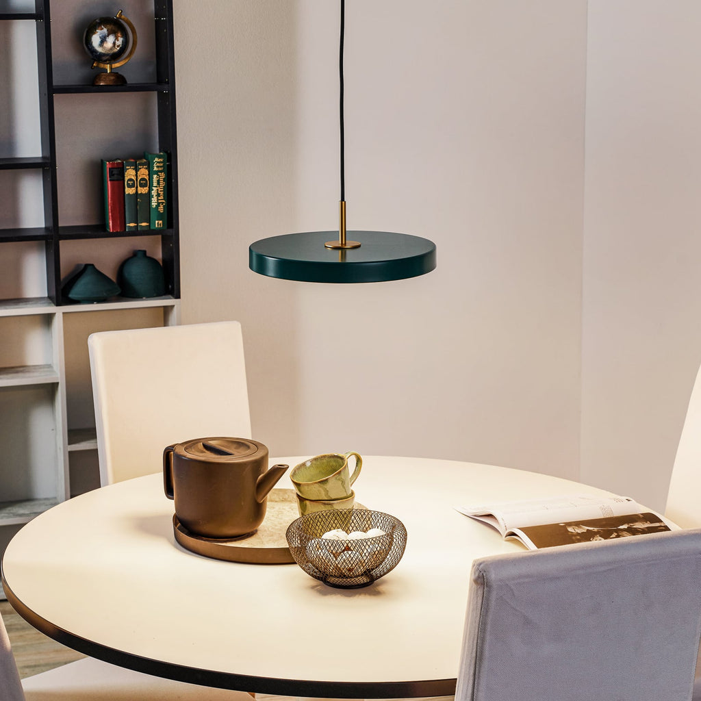 LED pendellampe Asteria Mini mørkegrønn/messing bakside