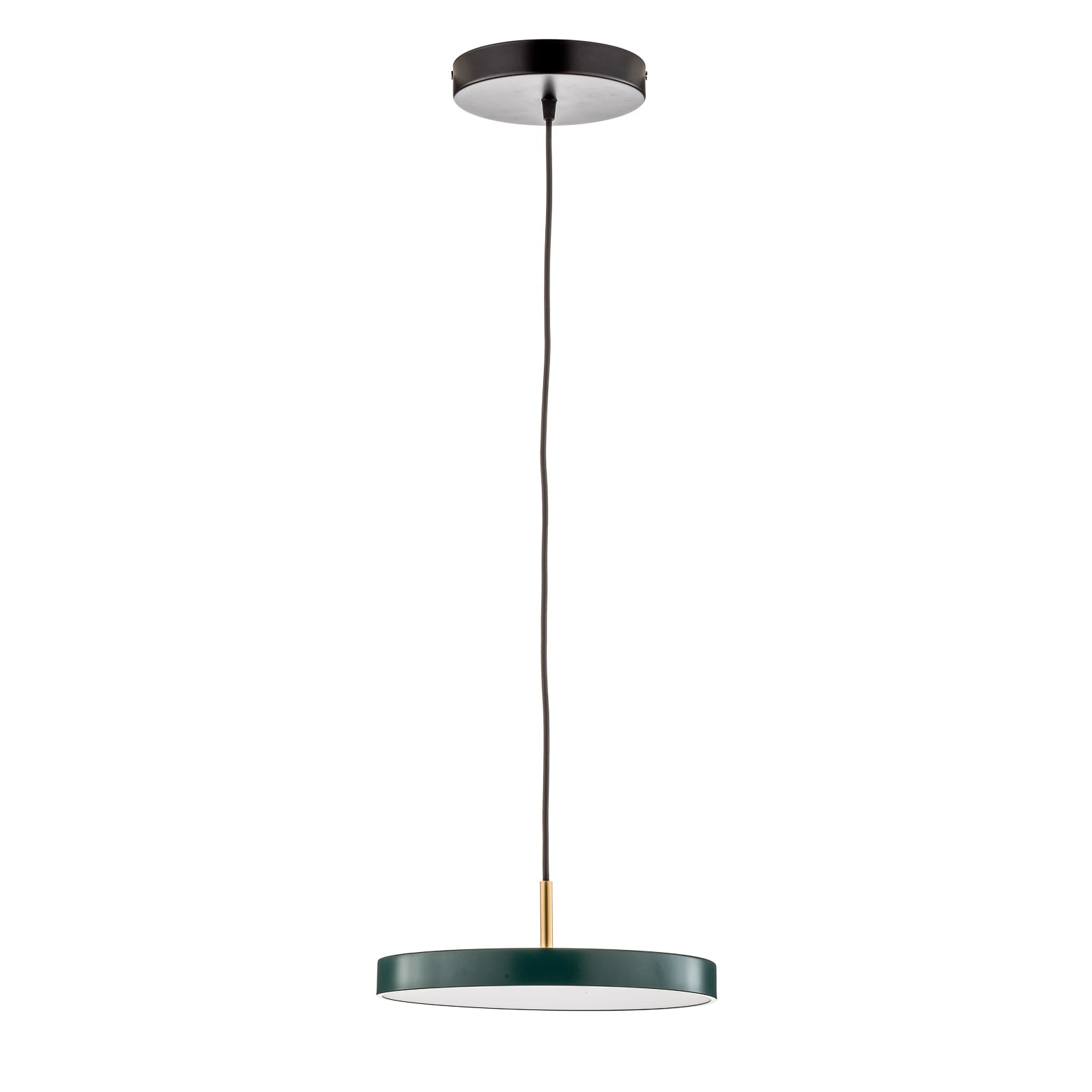 LED pendellampe Asteria Mini mørkegrønn/messing montert i rom