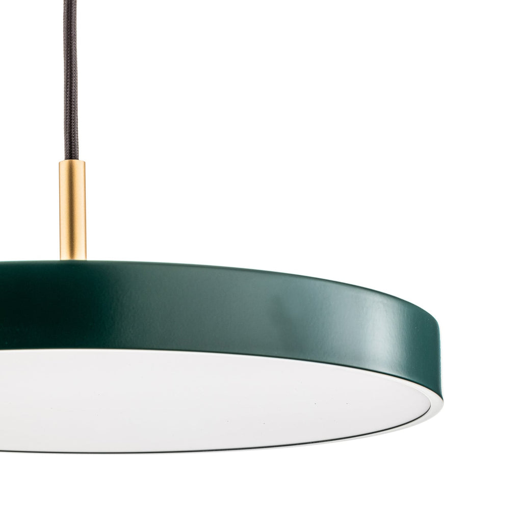 LED pendellampe Asteria Mini mørkegrønn/messing nærbilde av dimmer