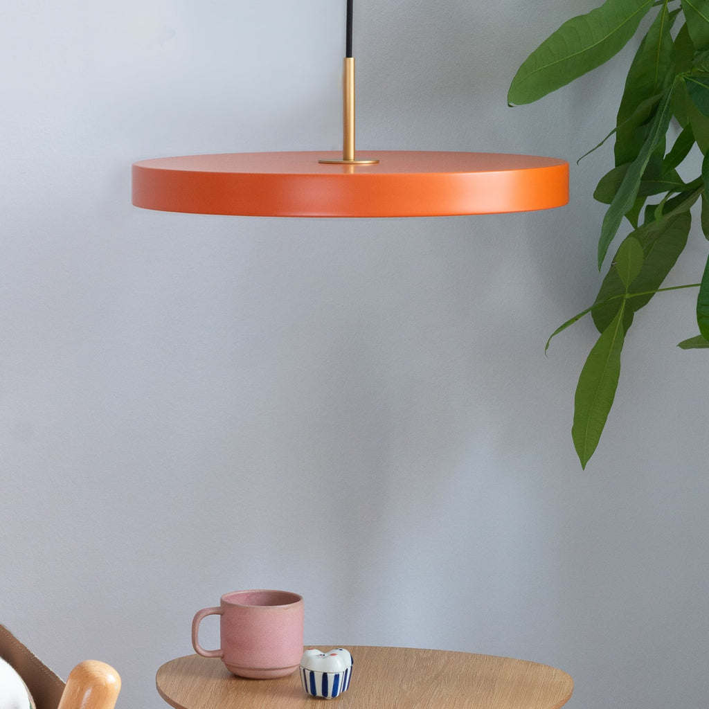 LED pendellampe Asteria Mini oransje/messing forfra
