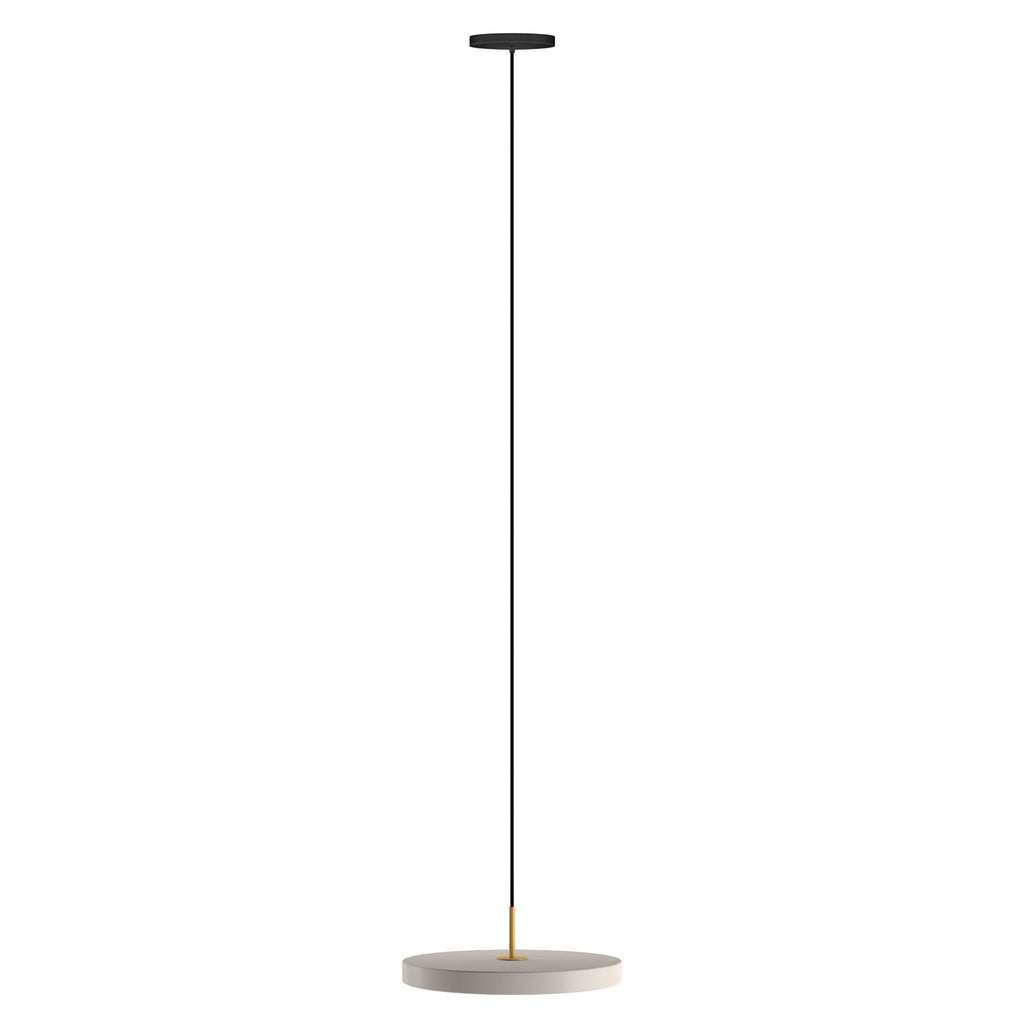 LED pendellampe Asteria Mini perlehvit/messing detalj av materiale