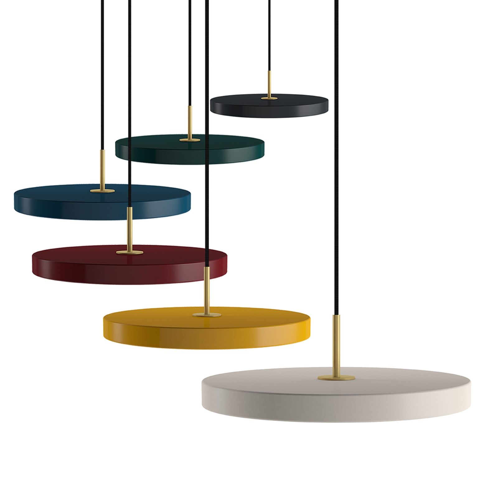 LED pendellampe Asteria Mini safrangul/messing sideprofil