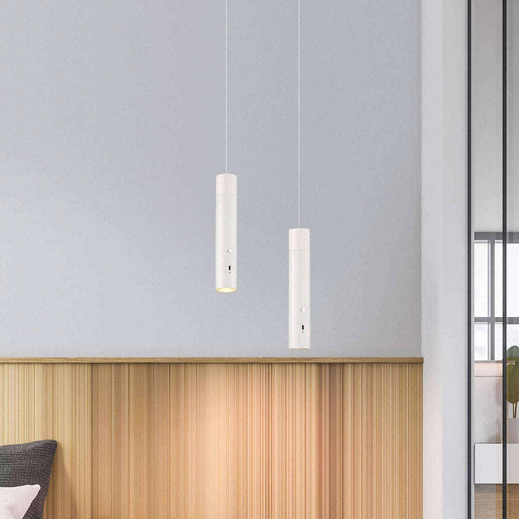 LED pendellampe Attach med batteri dimbar hvit jern bakside