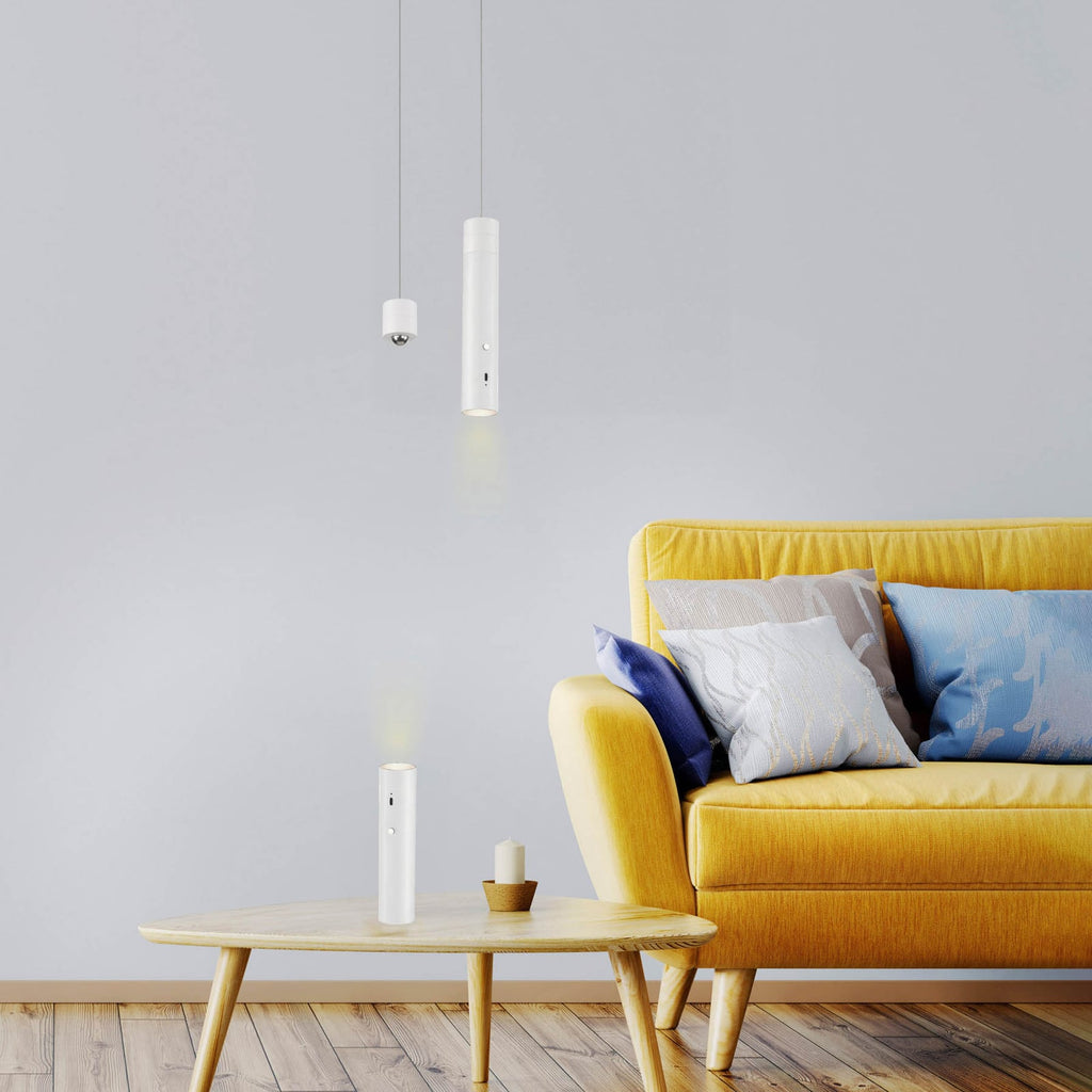 LED pendellampe Attach med batteri dimbar hvit jern detalj av lampehode