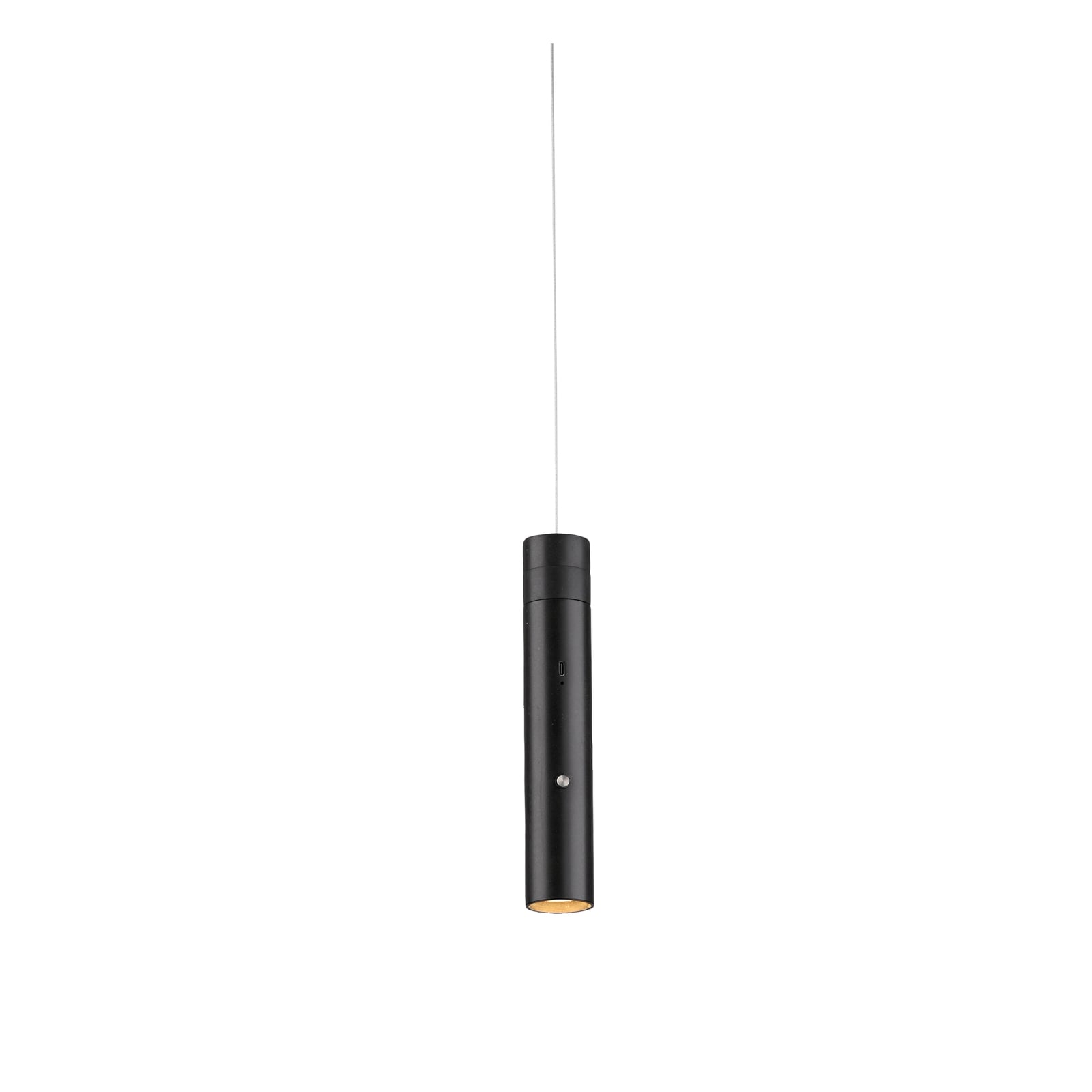 LED pendellampe Attach med batteri svart jern dimbar montert