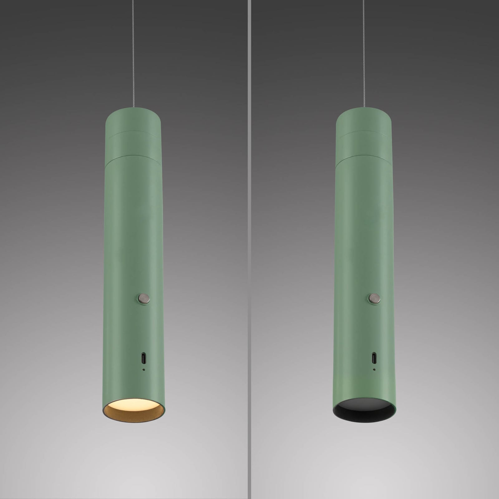 LED pendellampe Attach oppladbar grønn dimbar jern lysbilde