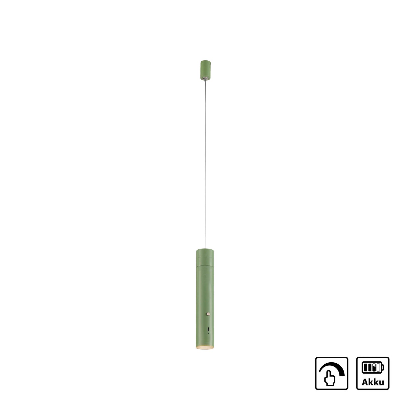 LED pendellampe Attach oppladbar grønn dimbar jern montert over bord