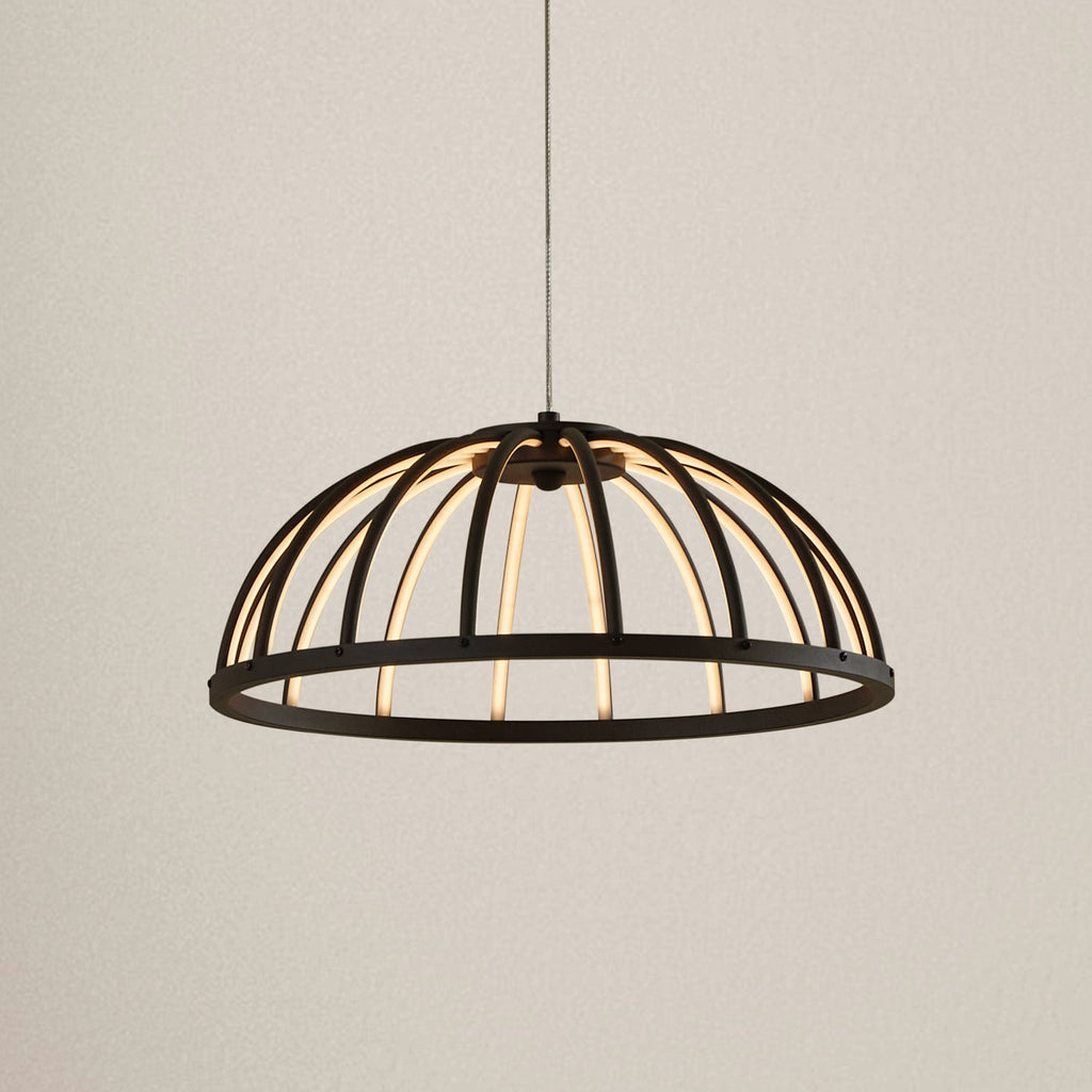 LED pendellampe Attea dimbar svart aluminium Ø40 cm forfra