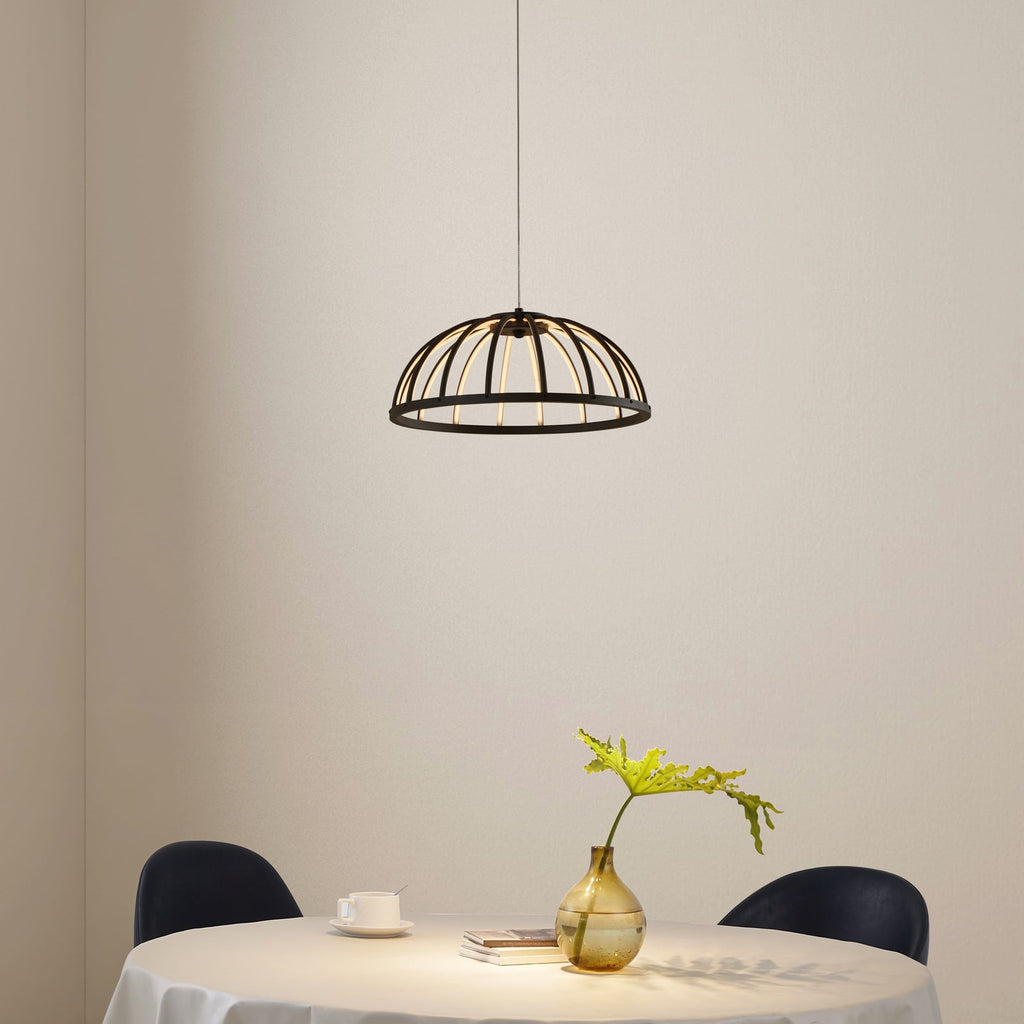 LED pendellampe Attea dimbar svart aluminium Ø40 cm bakside