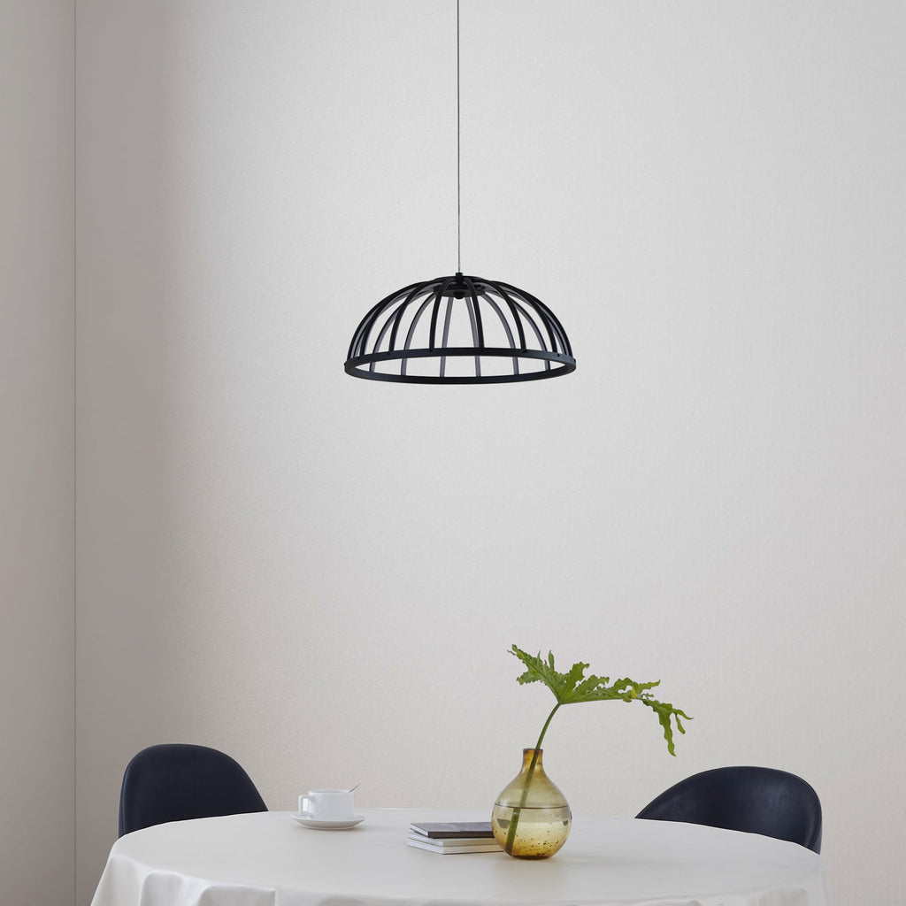 LED pendellampe Attea dimbar svart aluminium Ø40 cm detalj