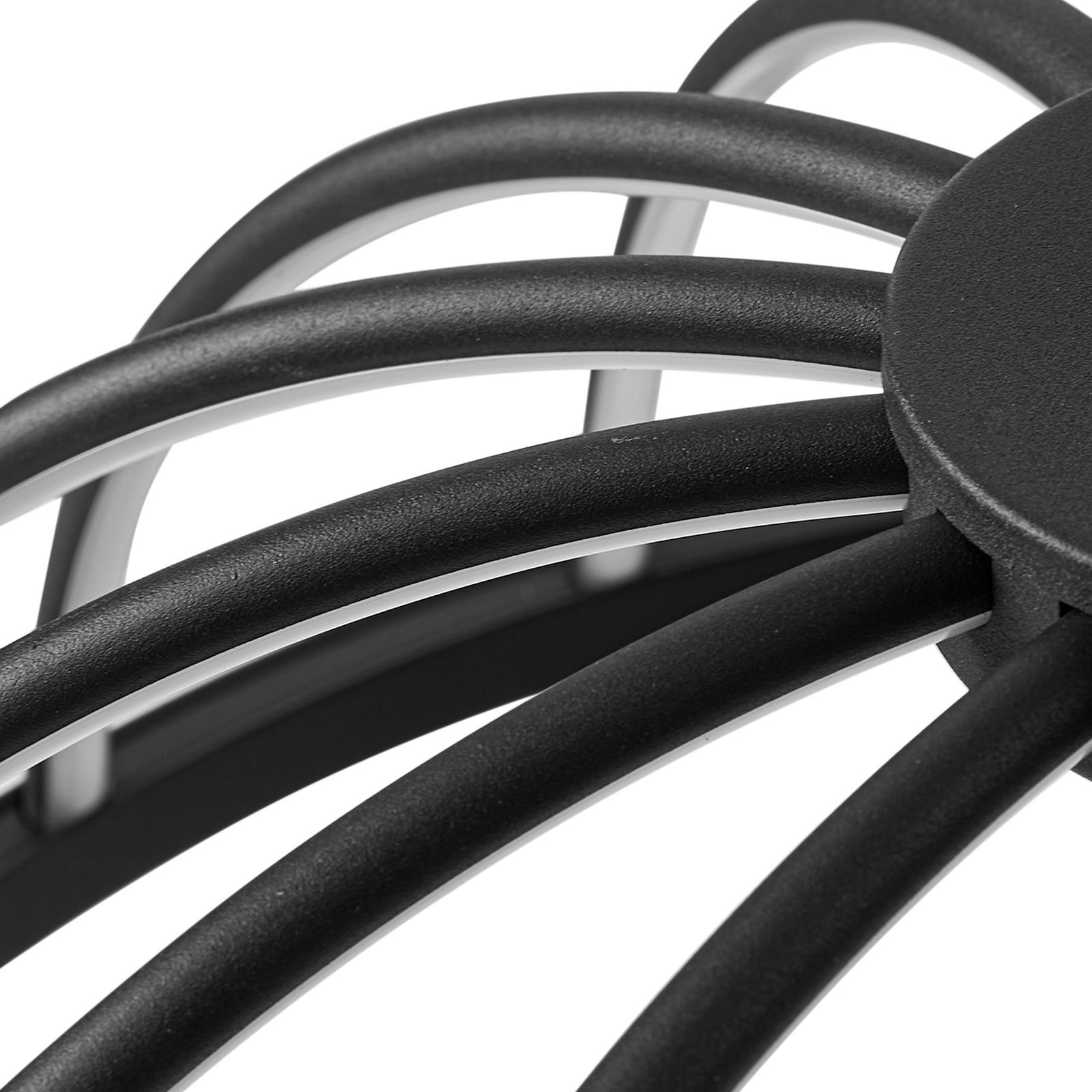 LED pendellampe Attea dimbar svart aluminium Ø40 cm med veggbryter