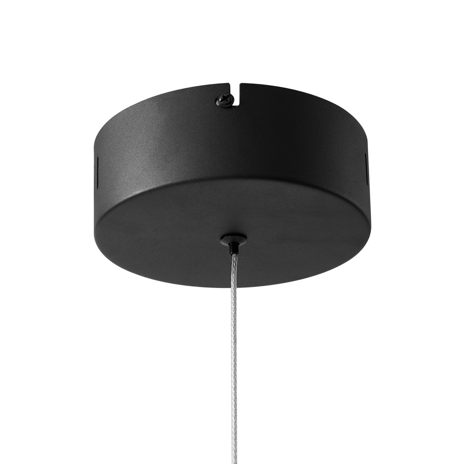 LED pendellampe Attea dimbar svart aluminium Ø40 cm lysdetalj