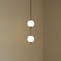 LED pendellampe Audrey 2-lys dimbar opalglass messing foran