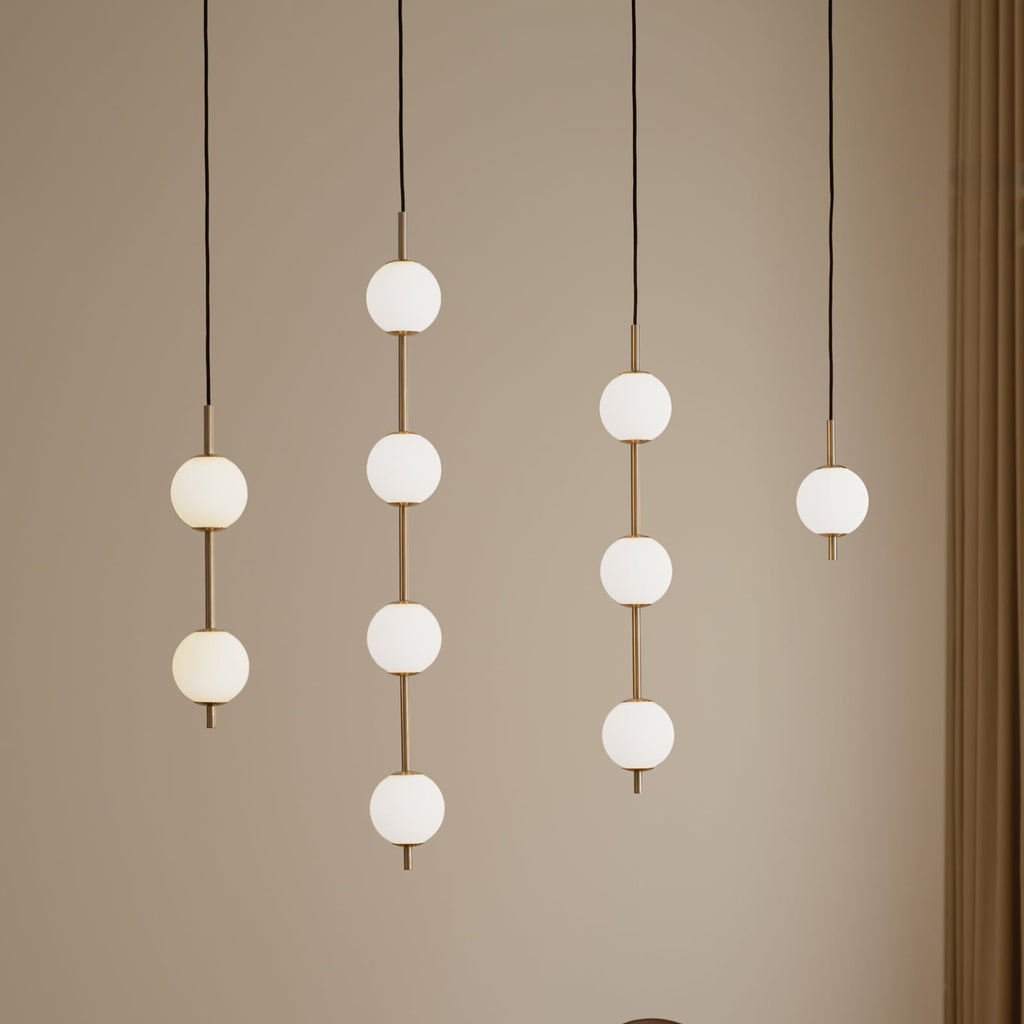 LED pendellampe Audrey 2-lys dimbar opalglass messing bakside