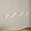 LED pendellampe Auron spiralformet nikkel forfra