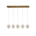 LED pendellampe Austral 5-lys gull/klar forfra