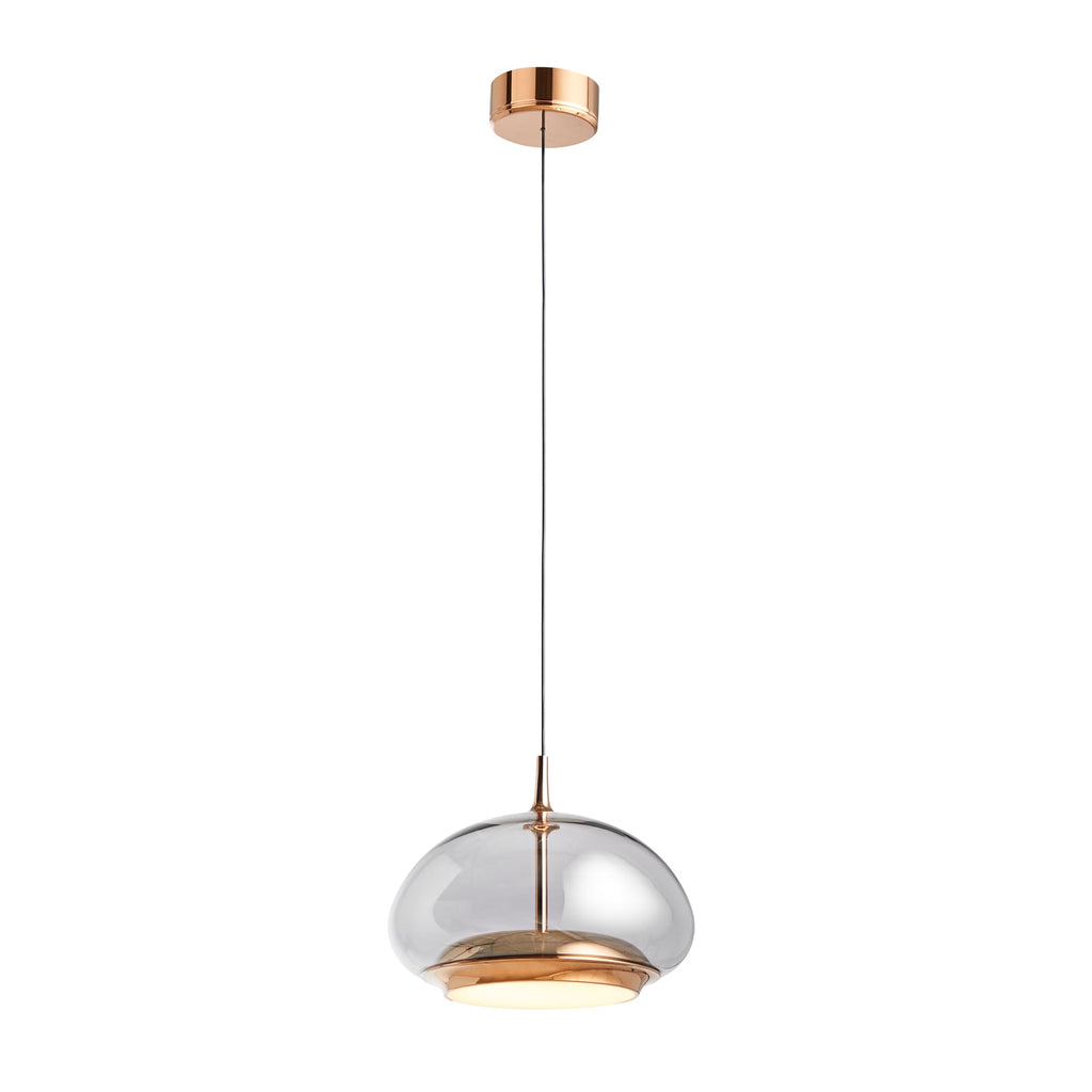 Montert LED pendellampe Avalon røykgrå glass dimbar i stue