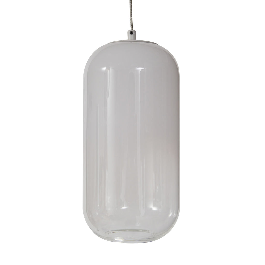 LED pendellampe Avelina 6-lys glass/metall hvit Ø77 cm side