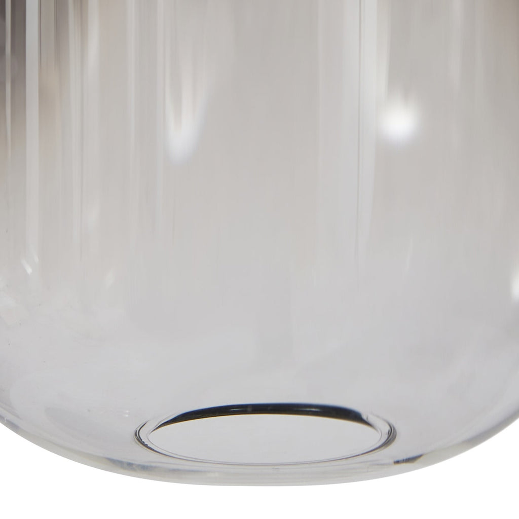 LED pendellampe Avelina 6-lys røykgrå glass Ø77 cm sett fra siden