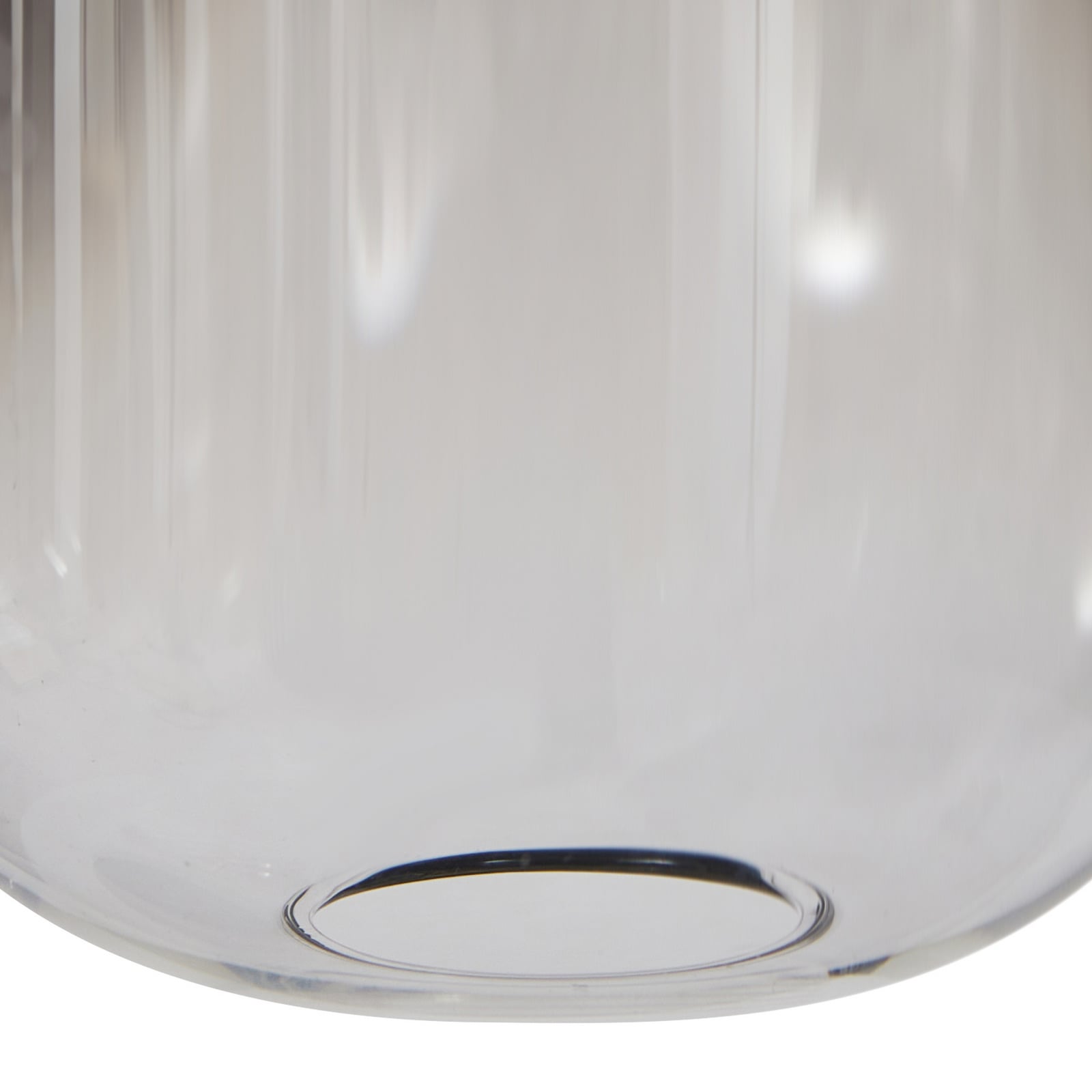 LED pendellampe Avelina 6-lys røykgrå glass Ø77 cm sett fra siden