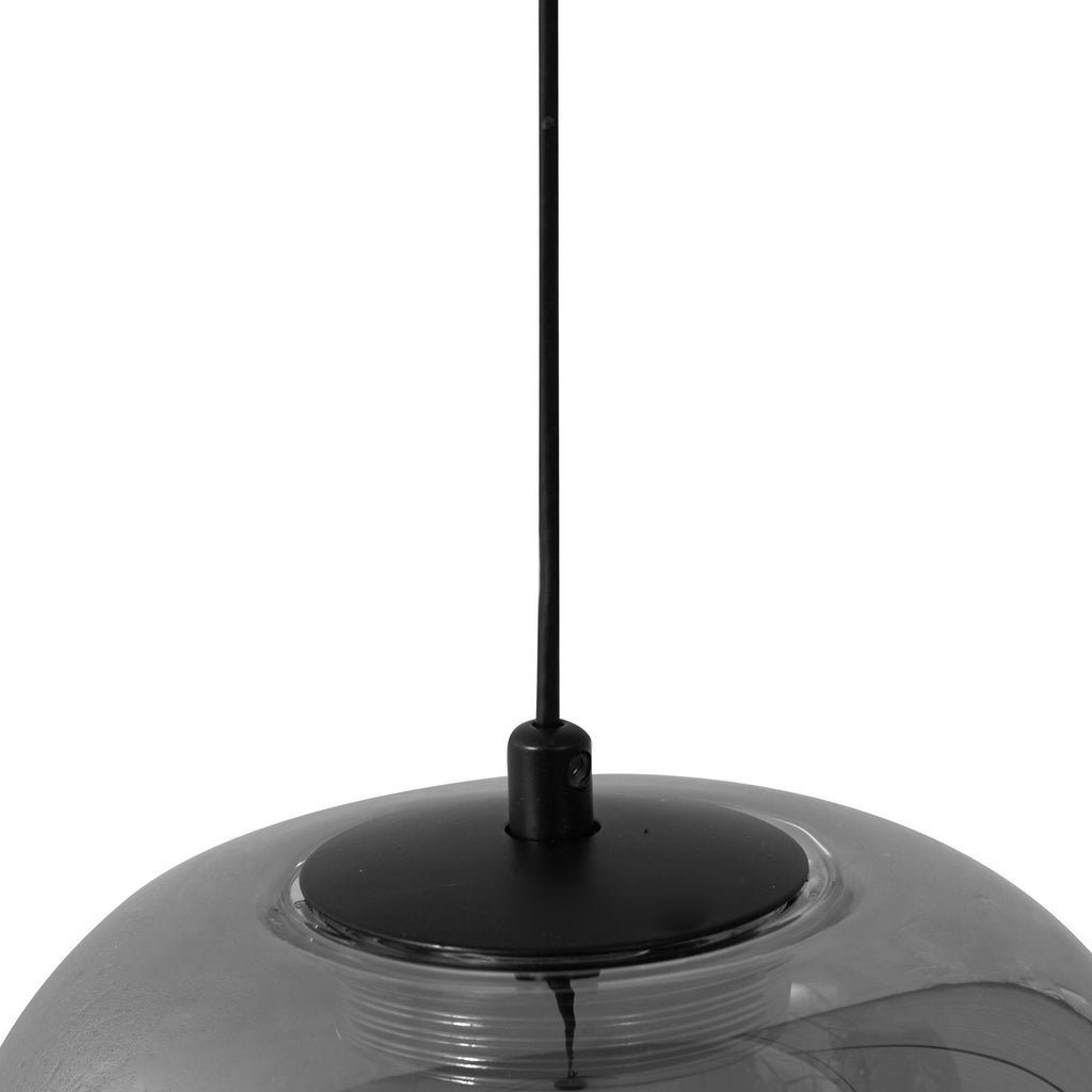 LED pendellampe Avelina røykgrå glass sideprofil