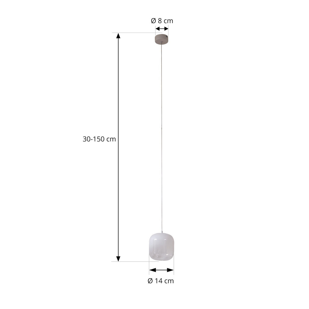 LED pendellampe Avelina glassmetall Ø14 cm varmhvit montert i rom