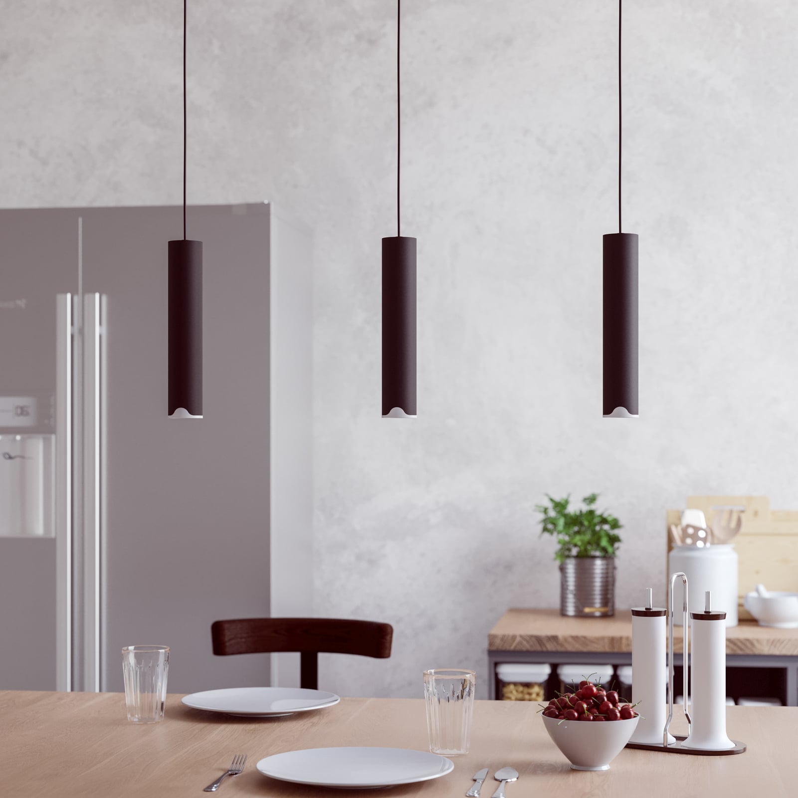 LED pendellampe Balamorta-Z 3-lys svart bakside