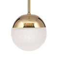 LED pendellampe Ball krystallglass kule Ø10 cm dimbar gull forfra