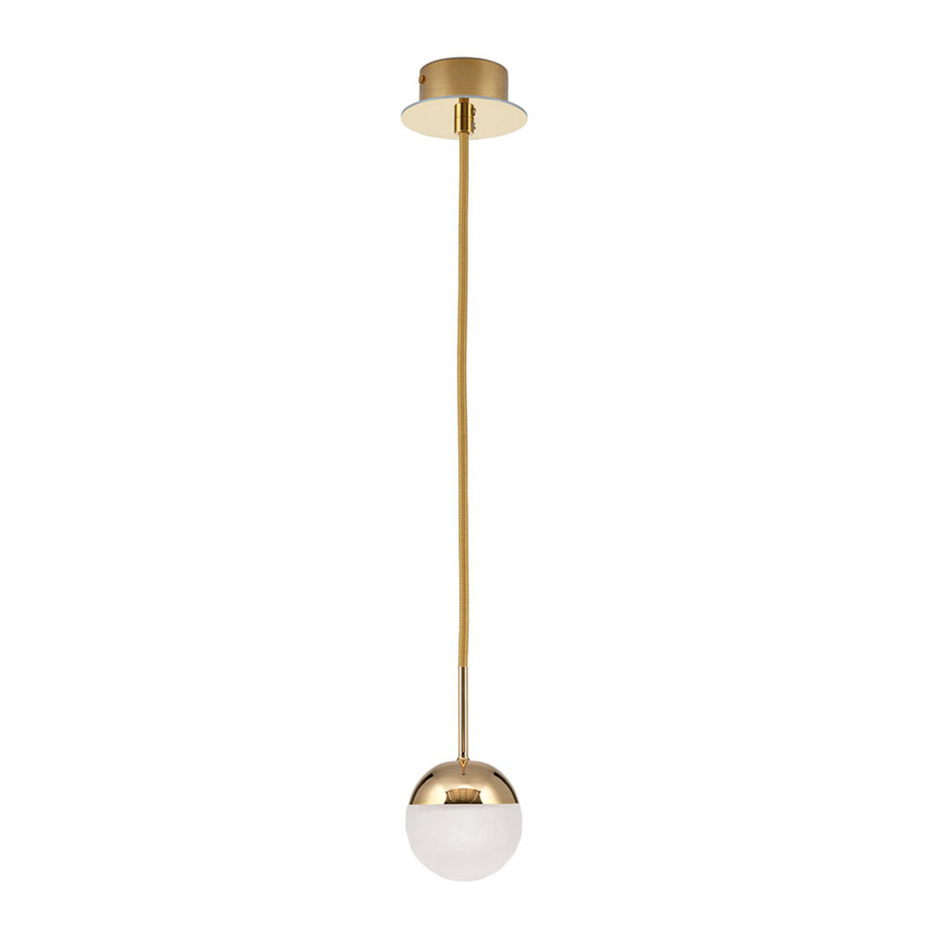LED pendellampe Ball krystallglass kule Ø10 cm dimbar gull nærbilde