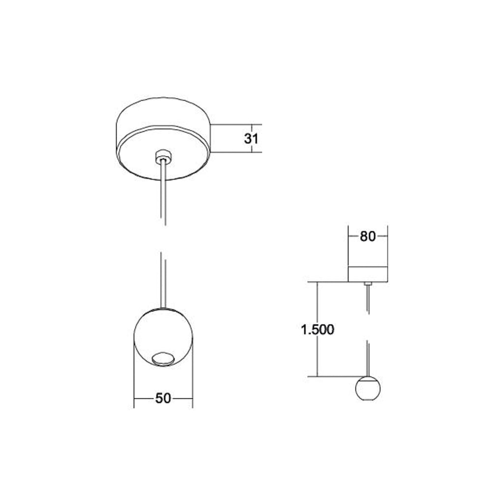 LED pendellampe Ball svart/krom nærbilde