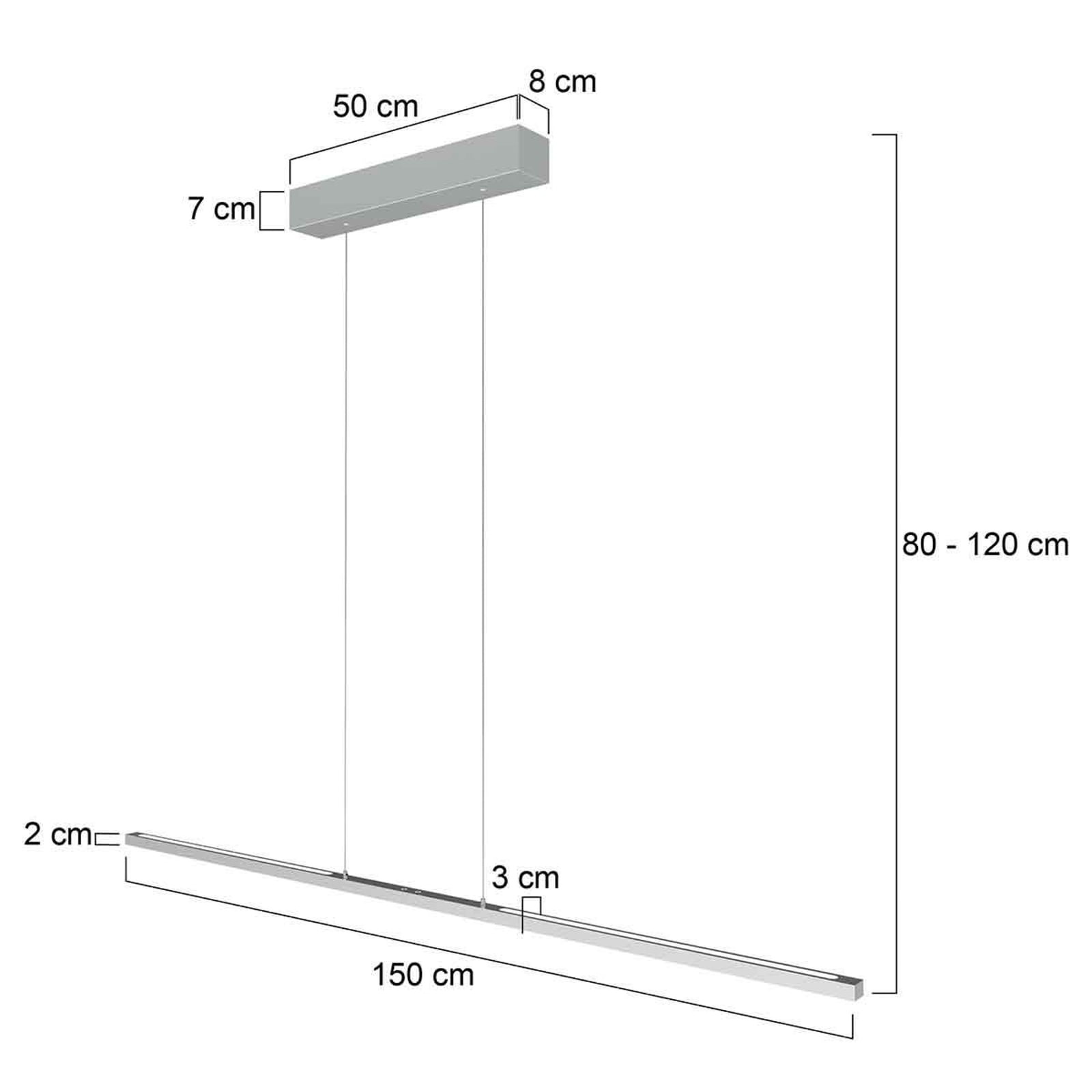 LED pendellampe Bande opp og ned dimbar stål 150 cm CCT bakside