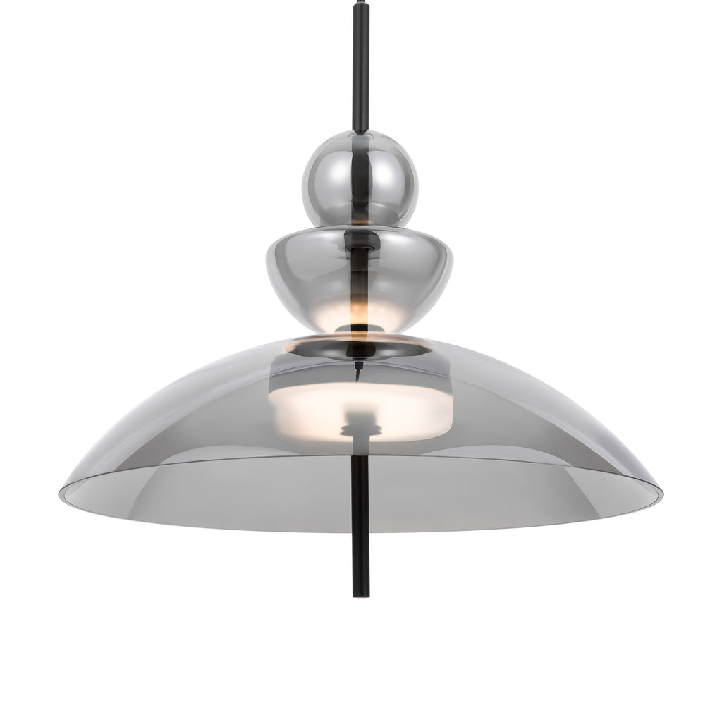 LED pendellampe Bangkok røykfarget glass Ø40 cm detalj