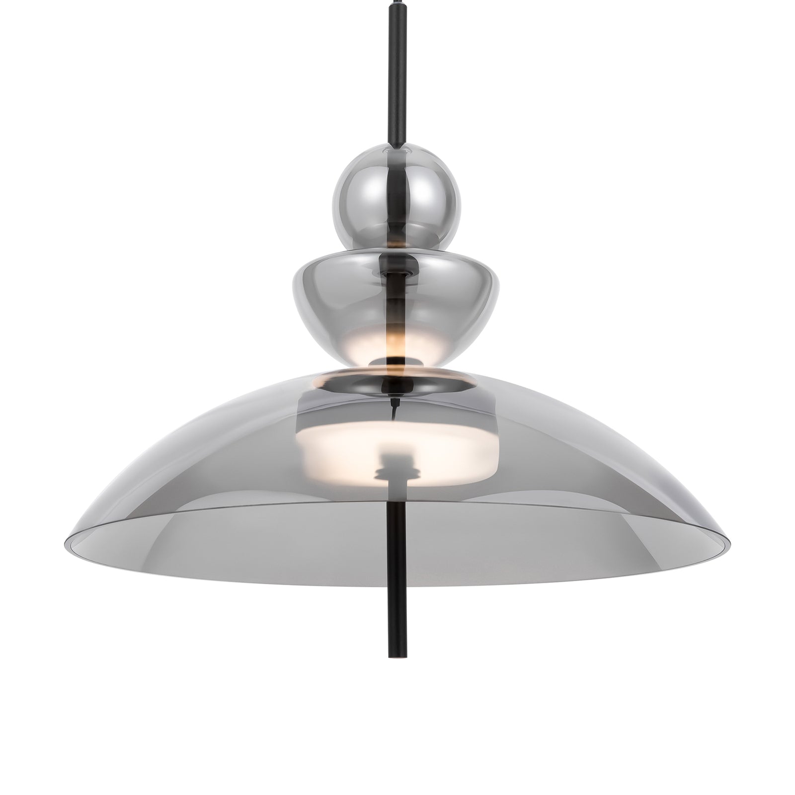 LED pendellampe Bangkok røykfarget glass Ø40 cm detalj