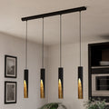 LED pendellampe Barbotto svart/gull 4-lys GU10 92,5 cm forfra
