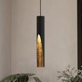 LED pendellampe Barbotto svart/gull GU10 sett forfra