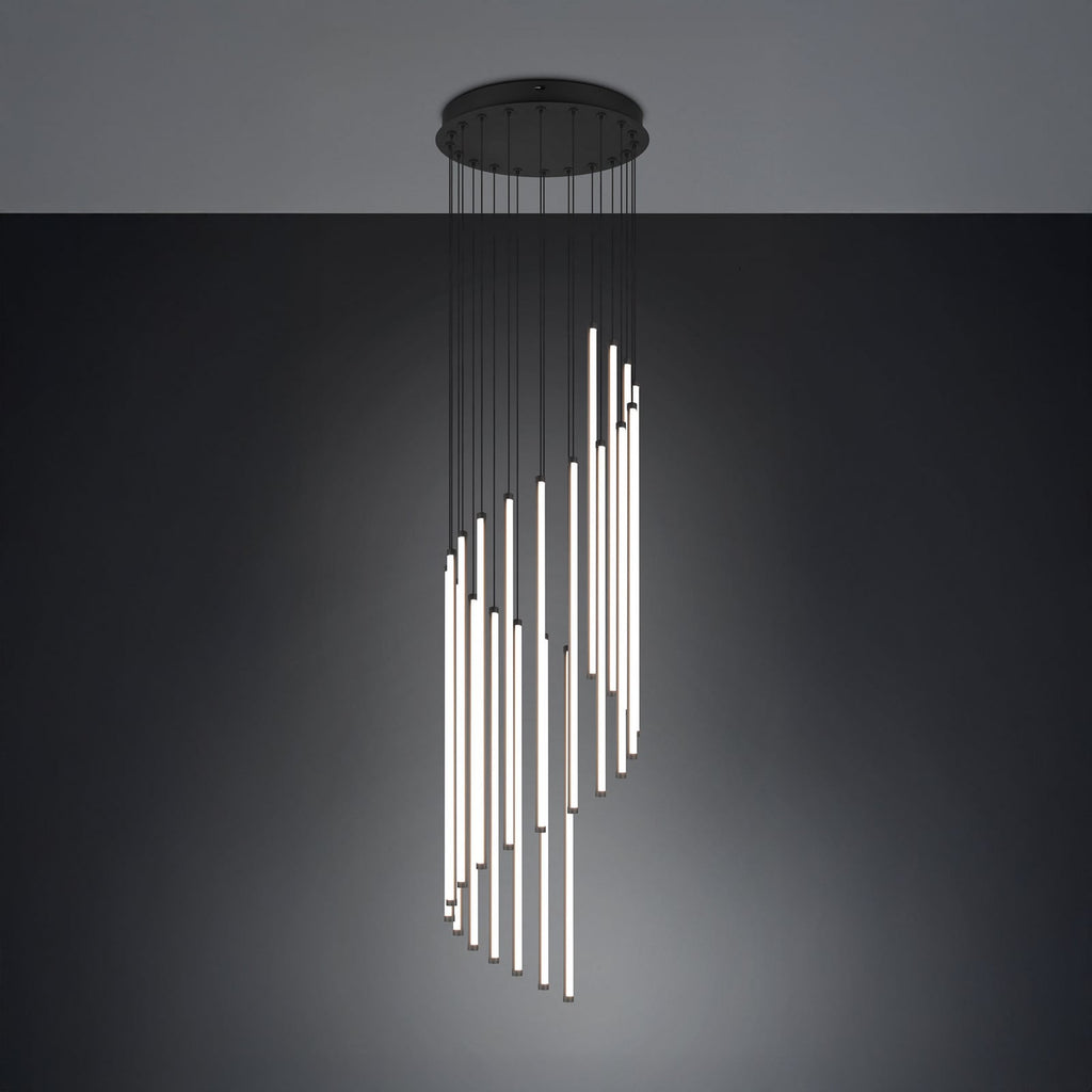 Detalj av LED pendellampe Baxter svart Ø37 cm CCT dimbar