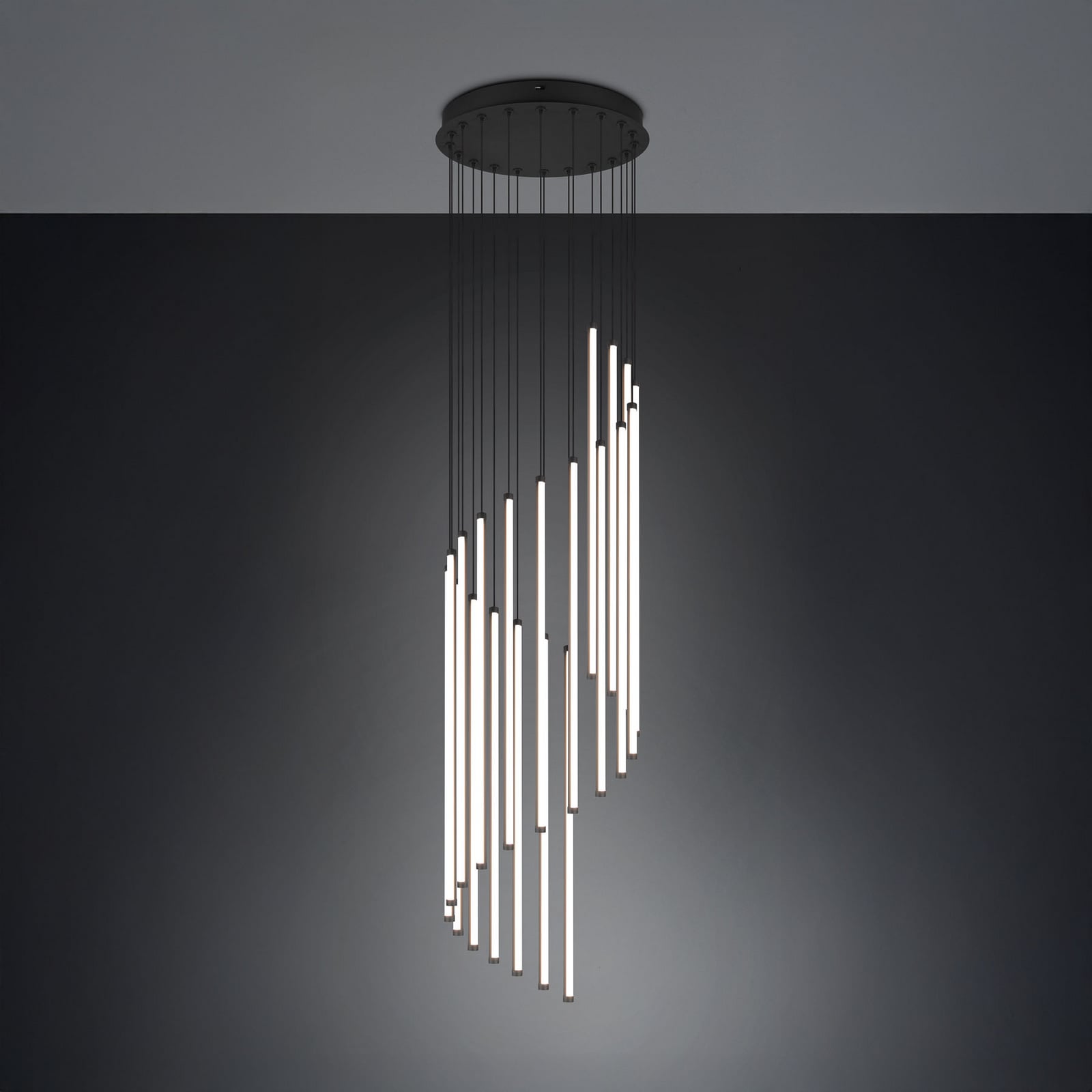 Detalj av LED pendellampe Baxter svart Ø37 cm CCT dimbar