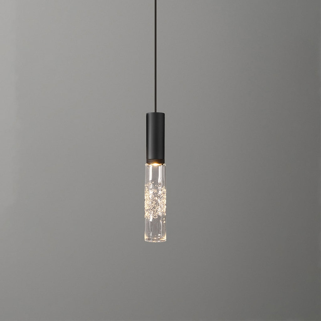 LED pendellampe Beam Stick Glass aluminium svart forfra