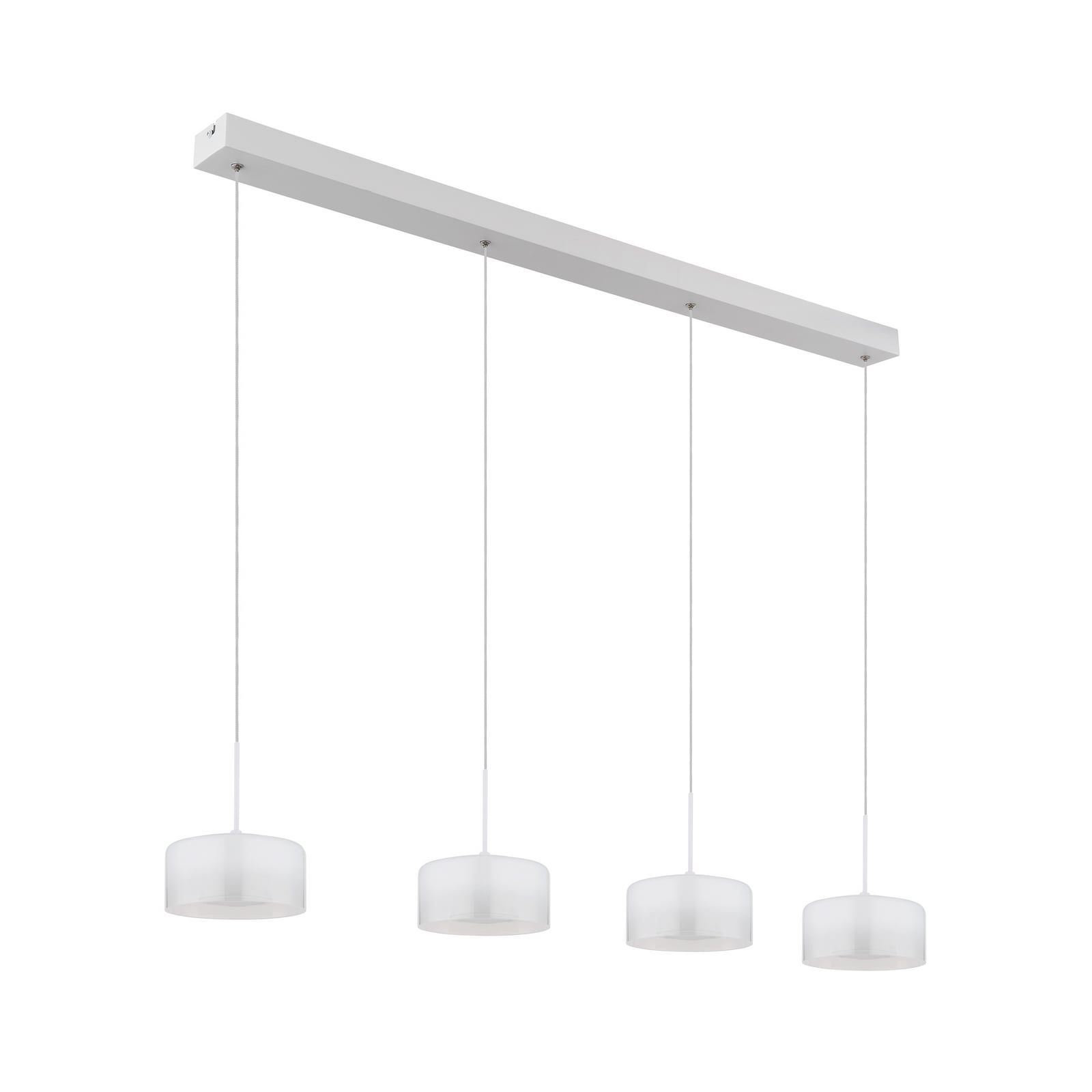 Detalj av LED pendellampe Belinda 4-lys glass hvit 105 cm 32W