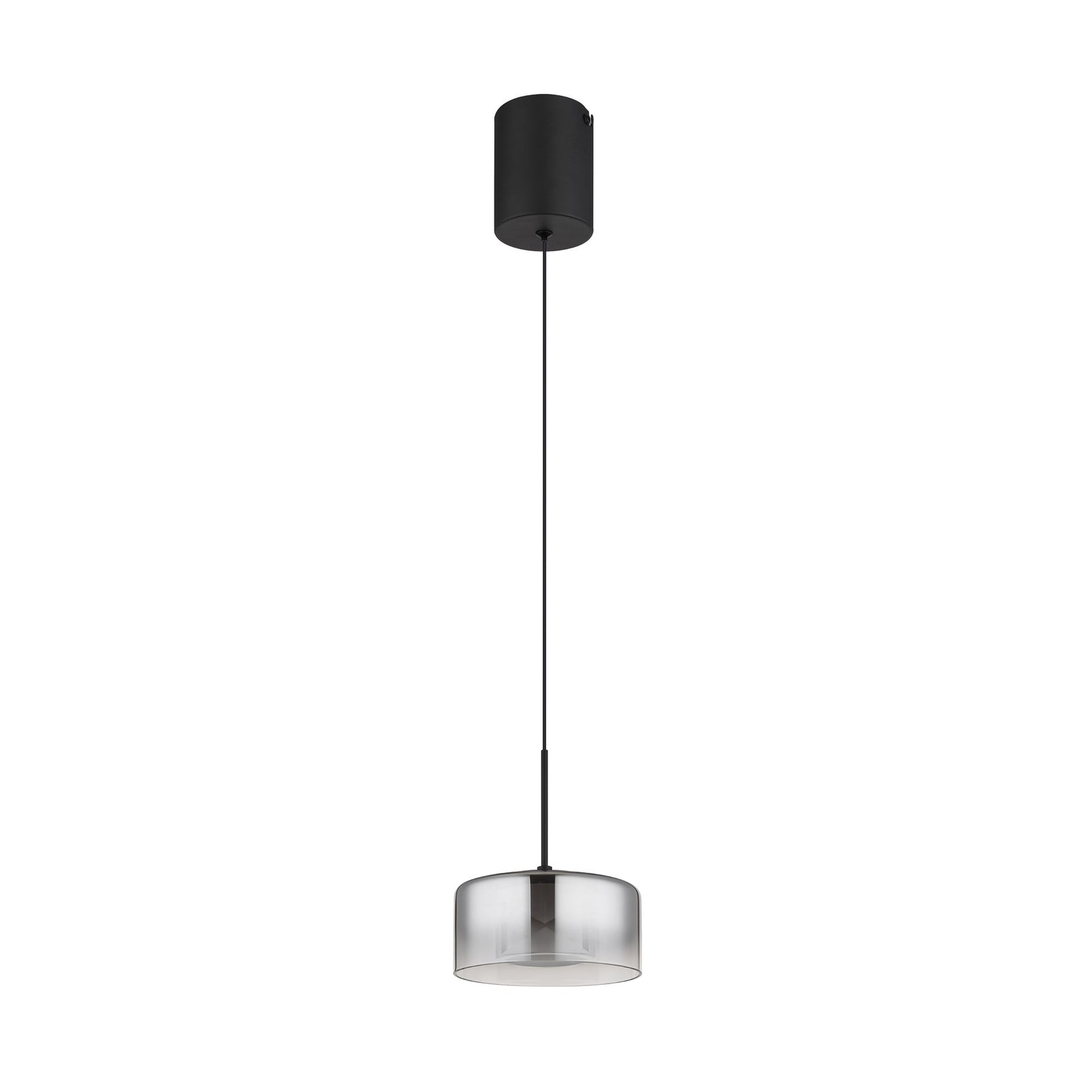 LED pendellampe Belinda røykgrå glass detalj