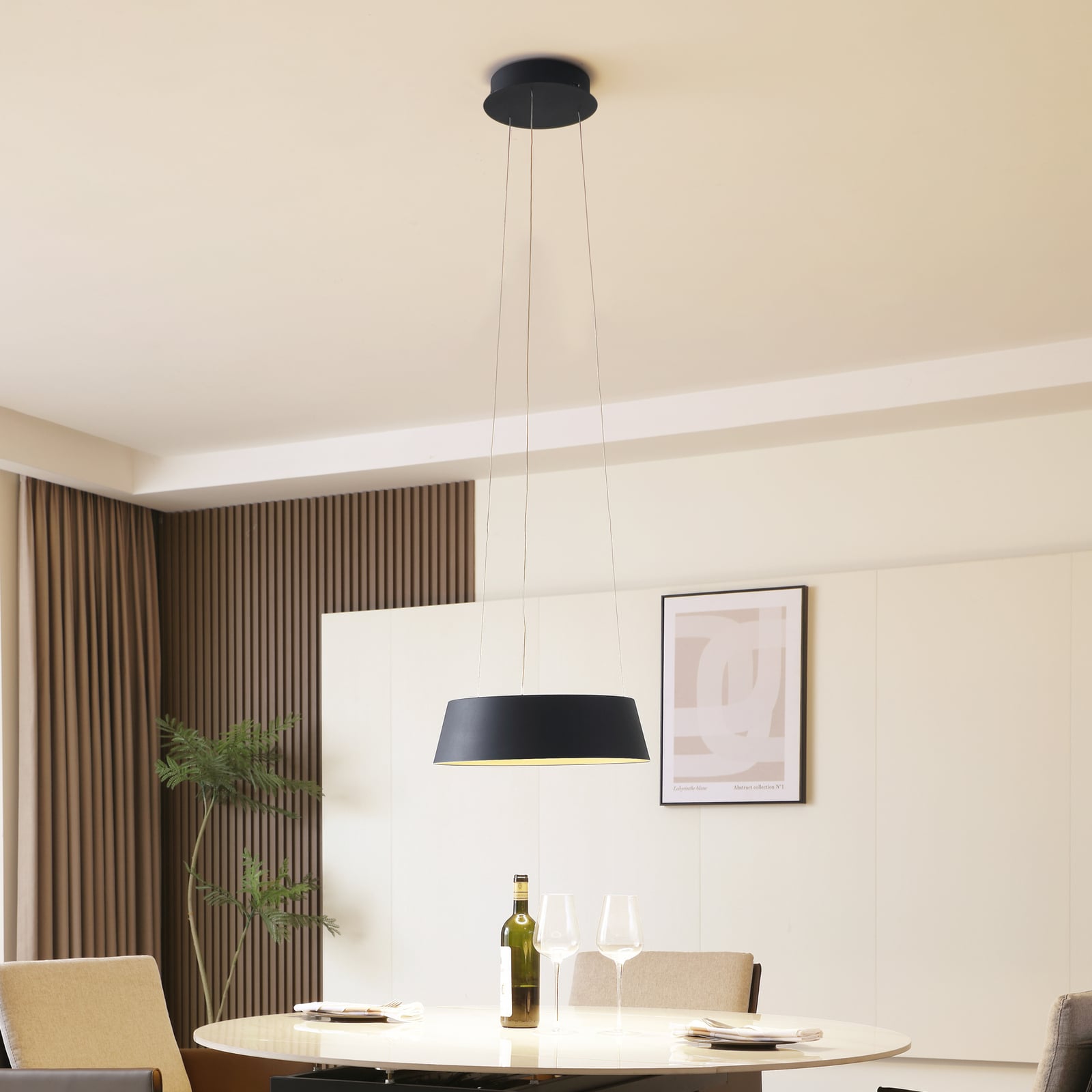 LED pendellampe Belsar svart/gull aluminium bakside