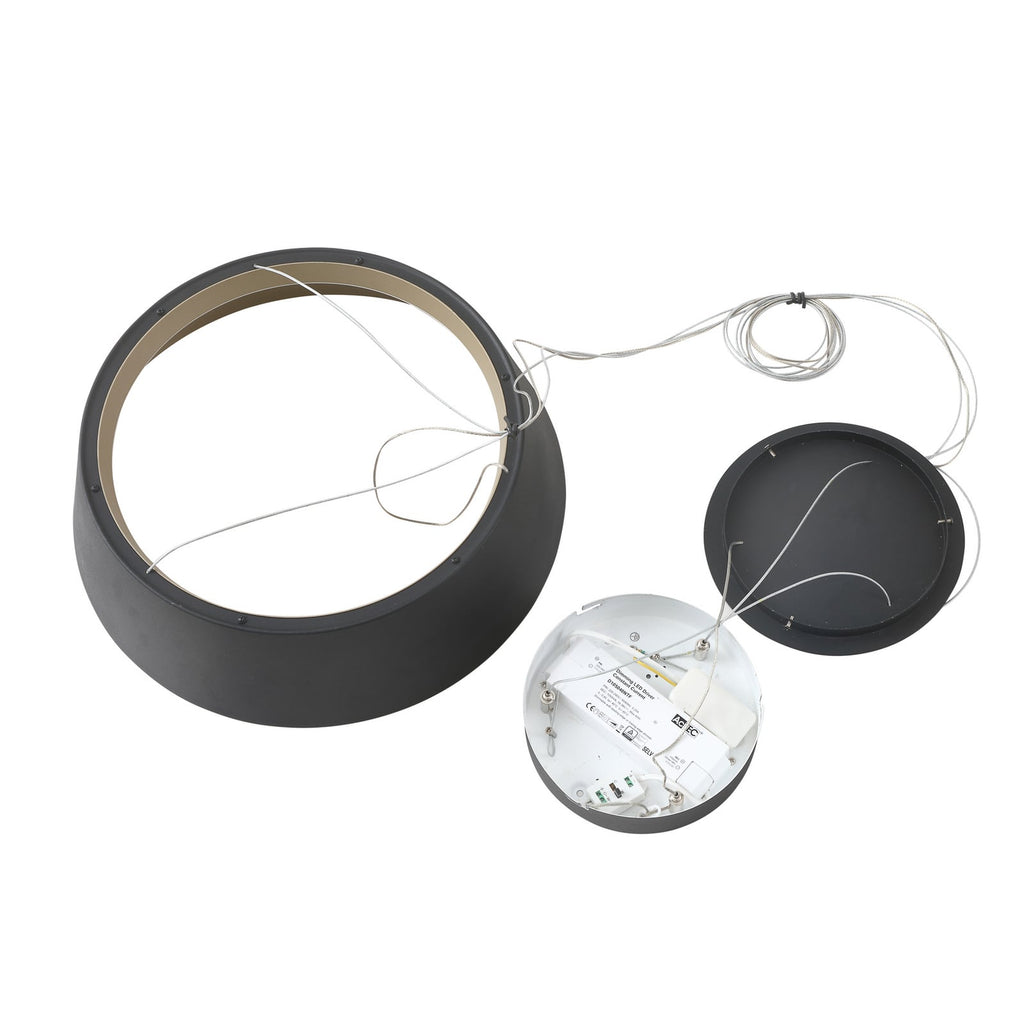 LED pendellampe Belsar svart/gull aluminium design