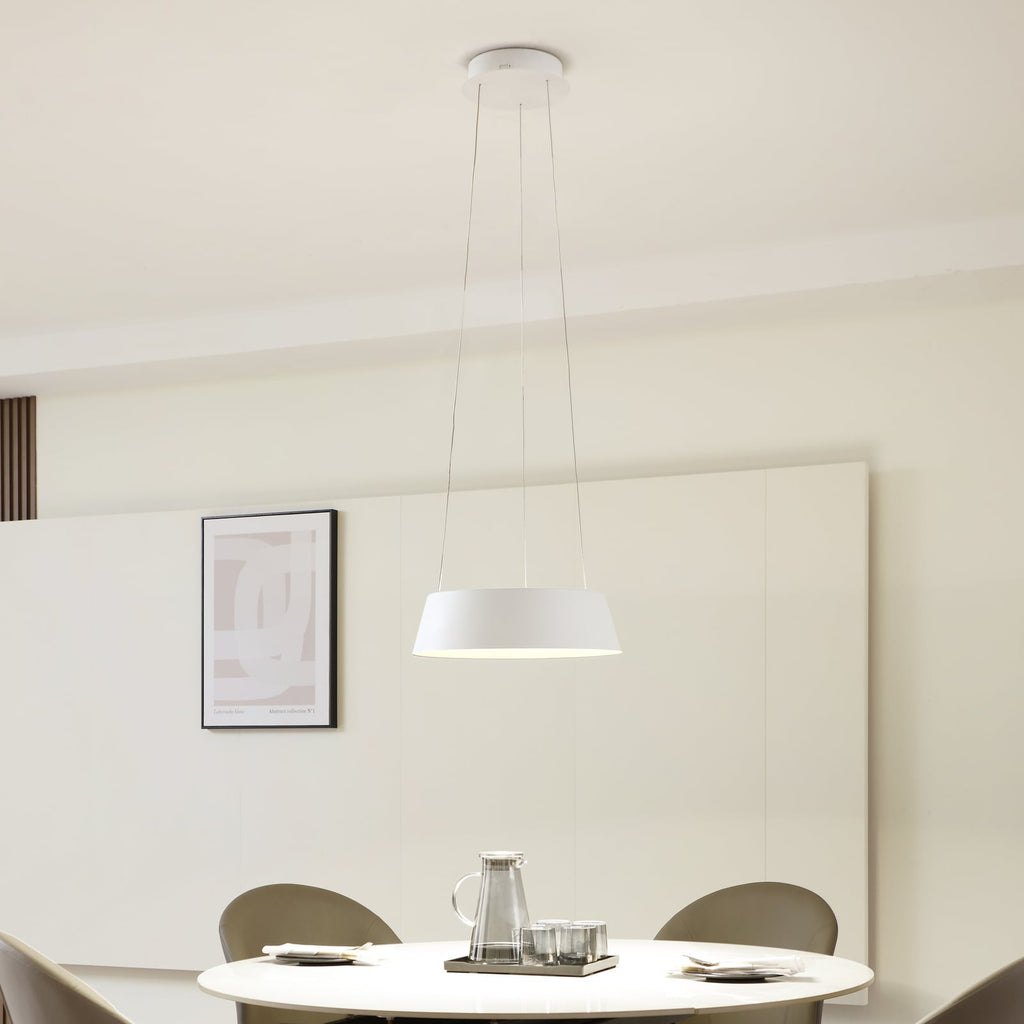 Bakside av LED pendellampe Belsar dimbar hvit aluminium CCT Ø36 cm