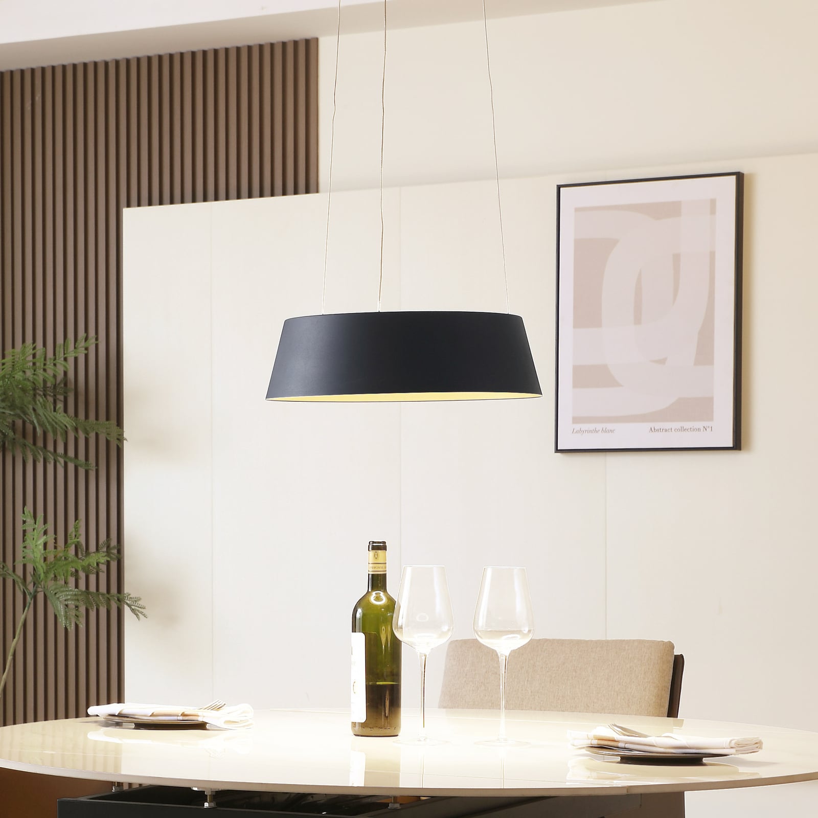 LED pendellampe Belsar svart/gull aluminium front
