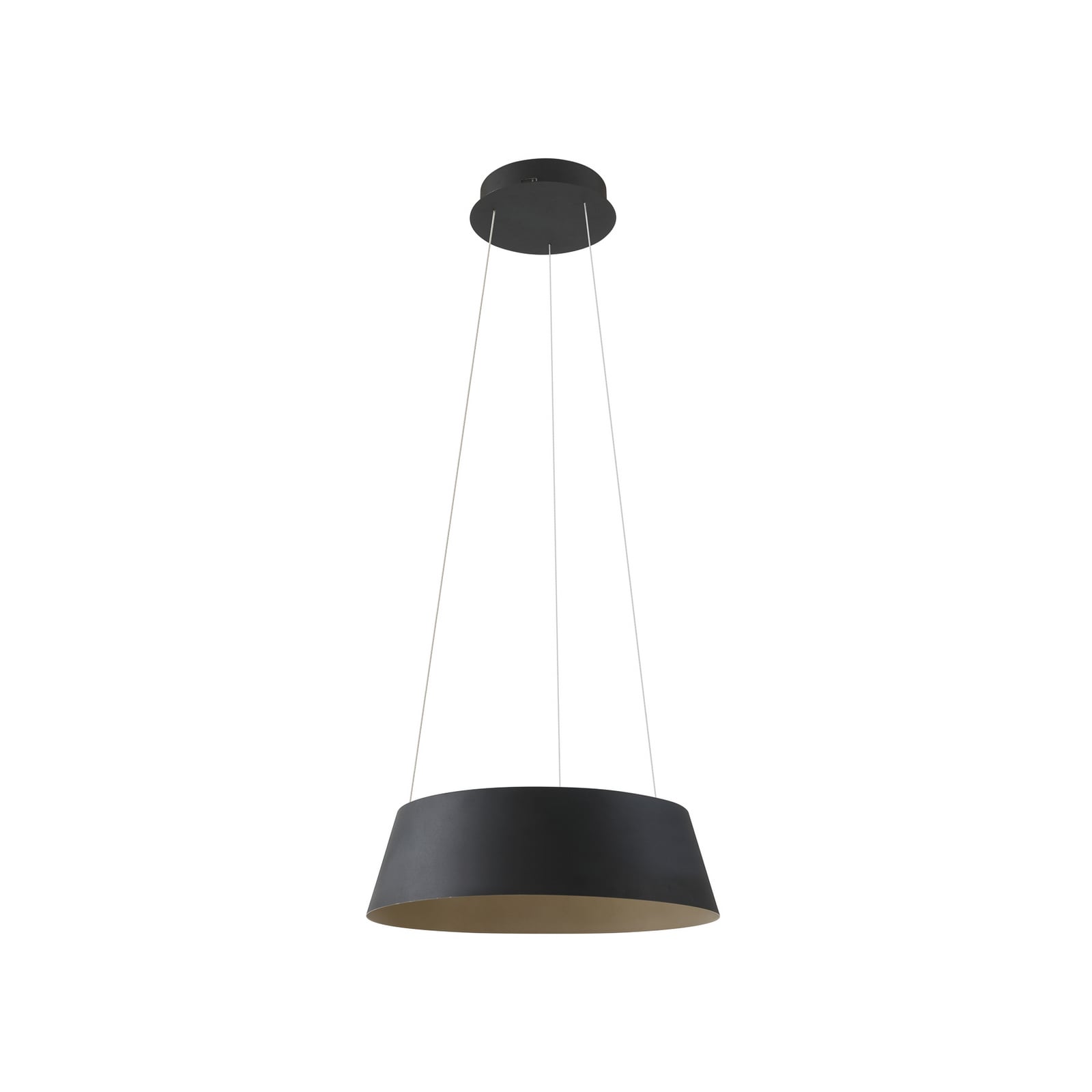 LED pendellampe Belsar svart/gull aluminium montert i rom