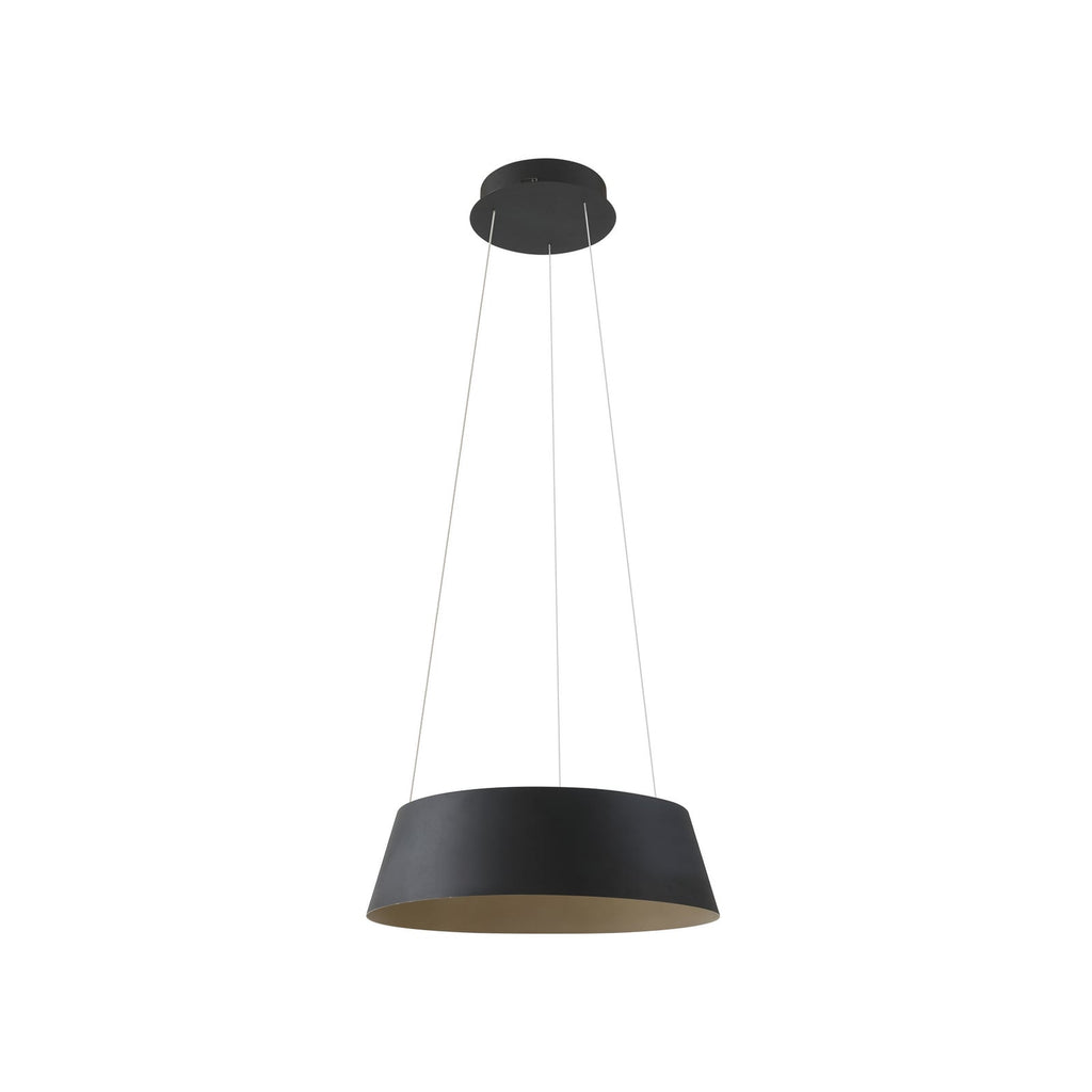 LED pendellampe Belsar svart/gull aluminium montert i rom