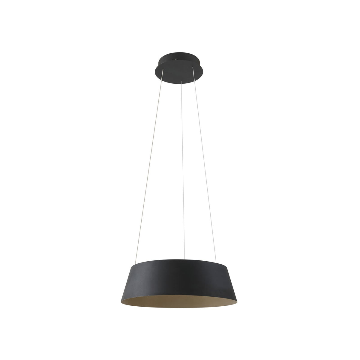 LED pendellampe Belsar svart/gull aluminium montert i rom