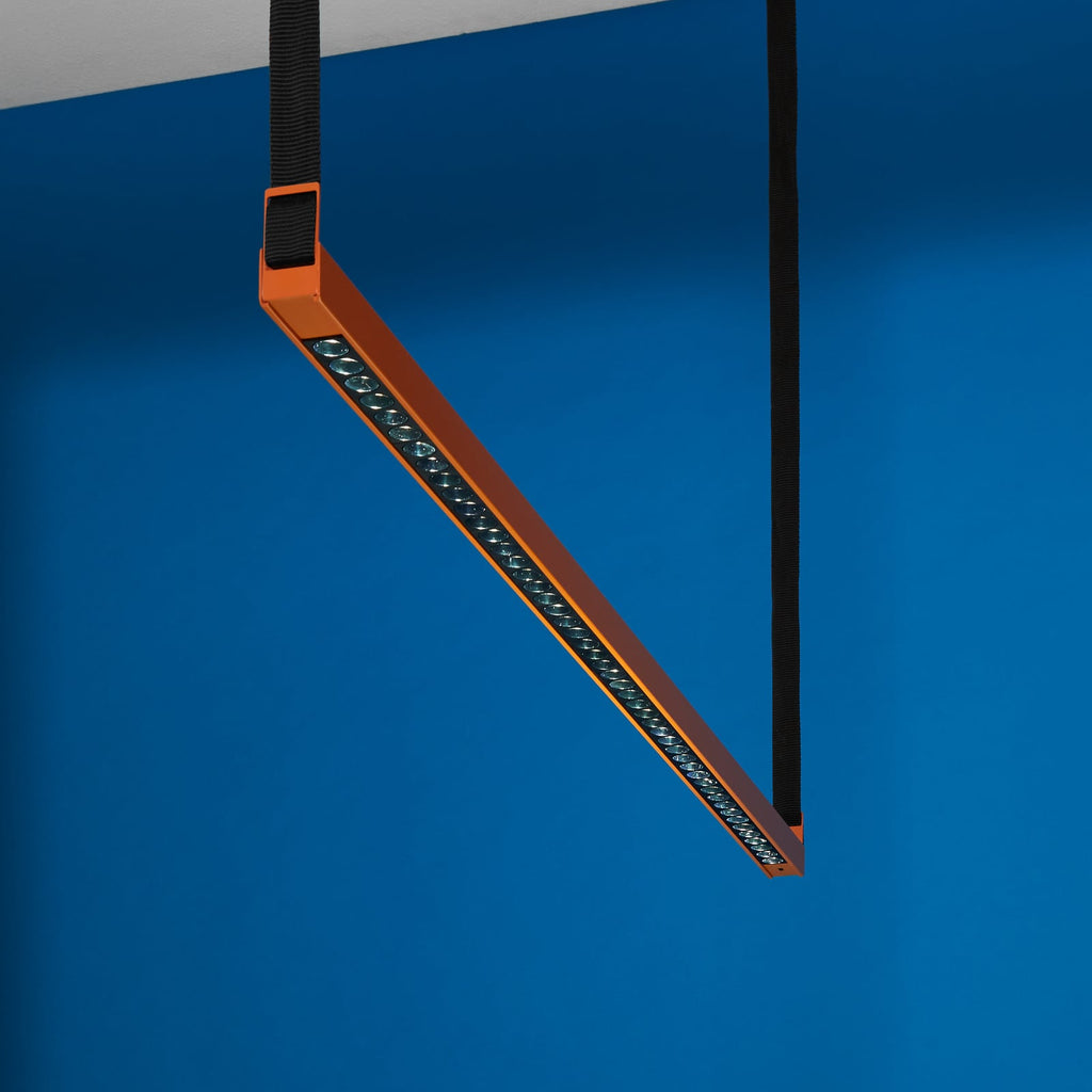 LED pendellampe Belto orange aluminium 130 cm forfra