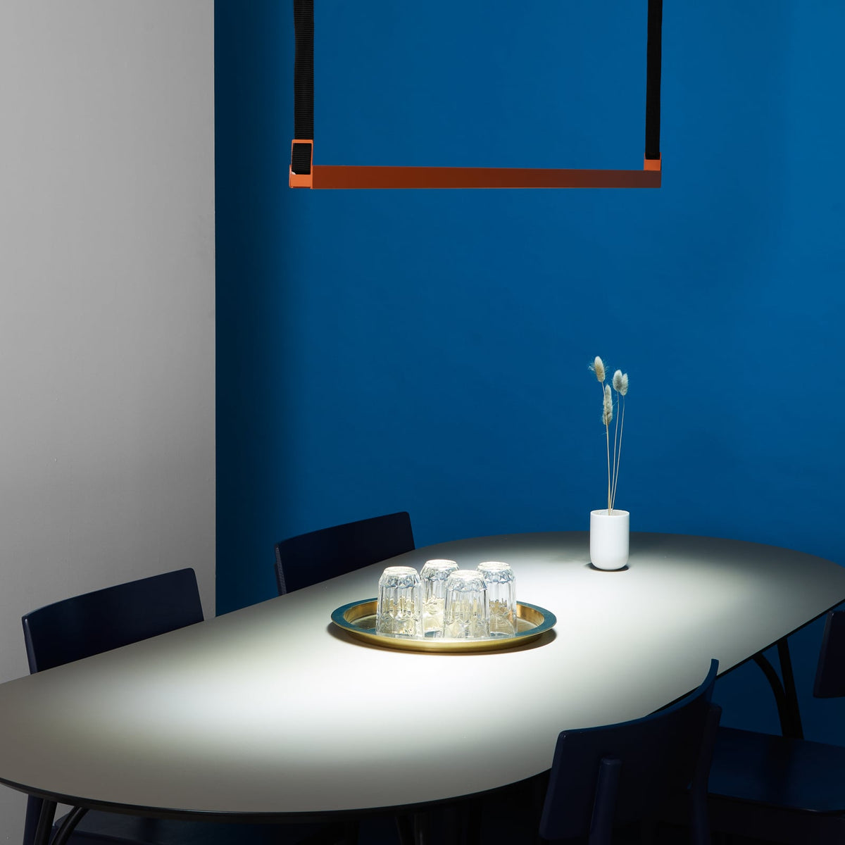 LED pendellampe Belto orange aluminium 130 cm bakside