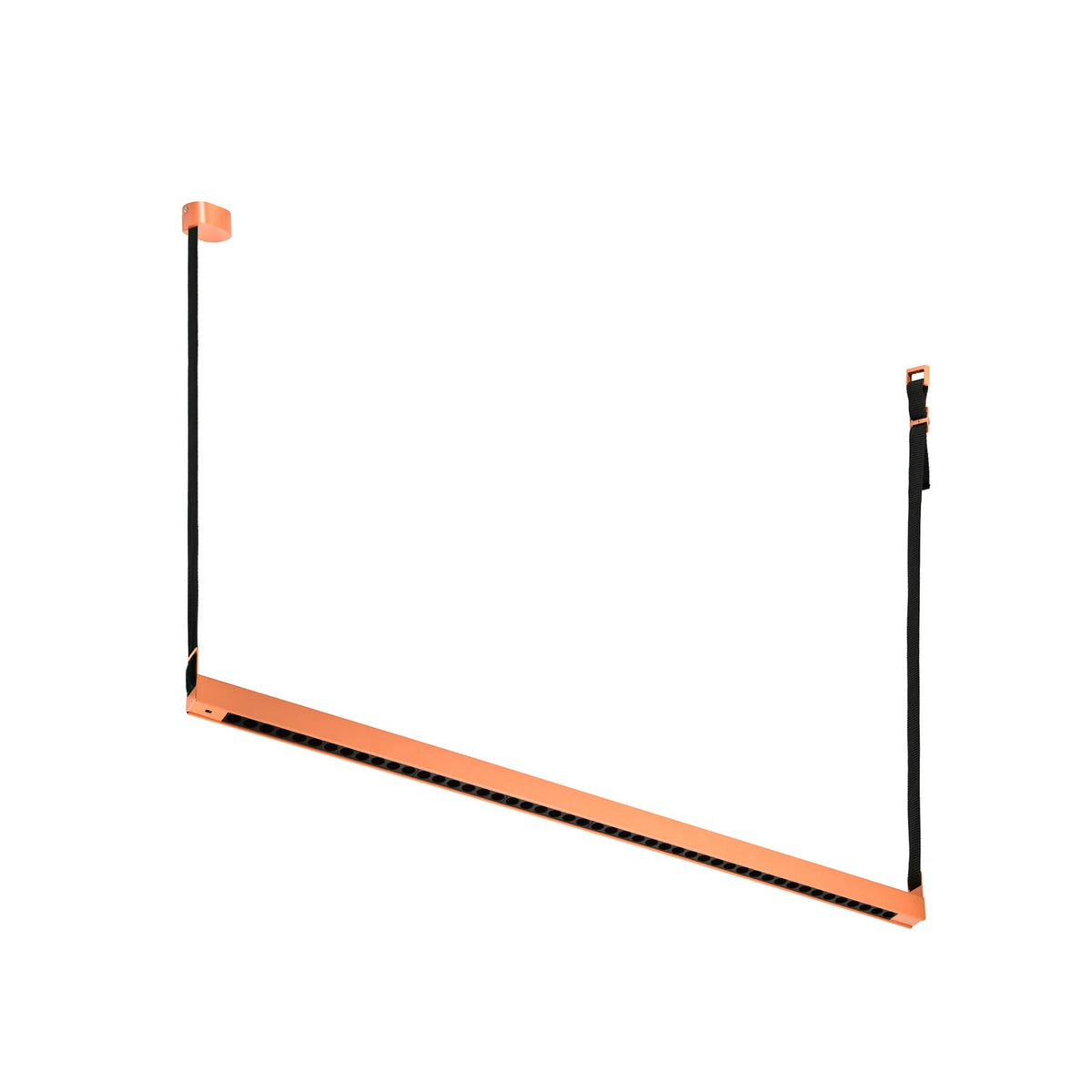 LED pendellampe Belto orange aluminium 130 cm montert i rom